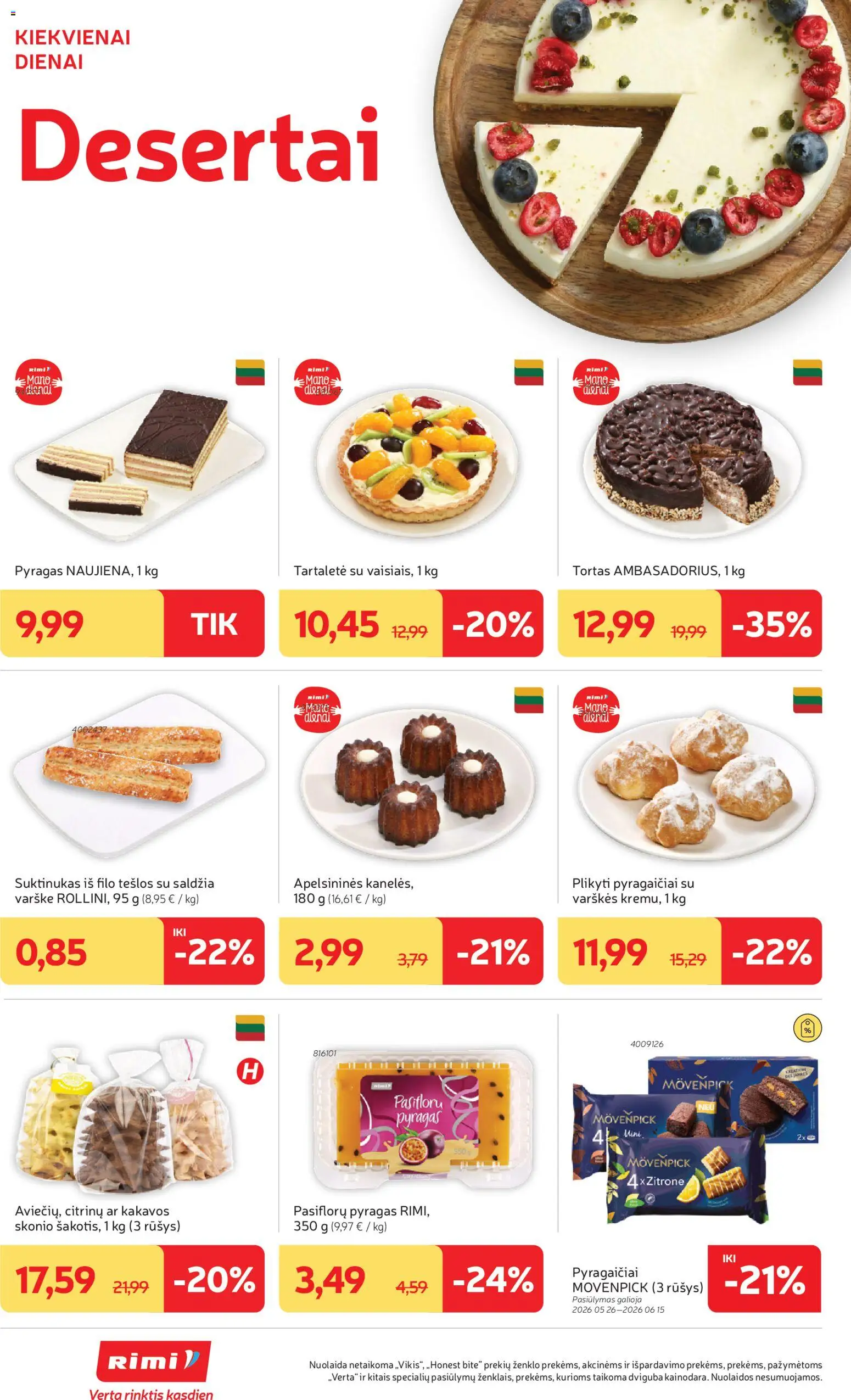 Rimi akcijos nuo 09.06.2026 | Puslapis: 14 | Prekių: Tortas, Pyragas, Varškė