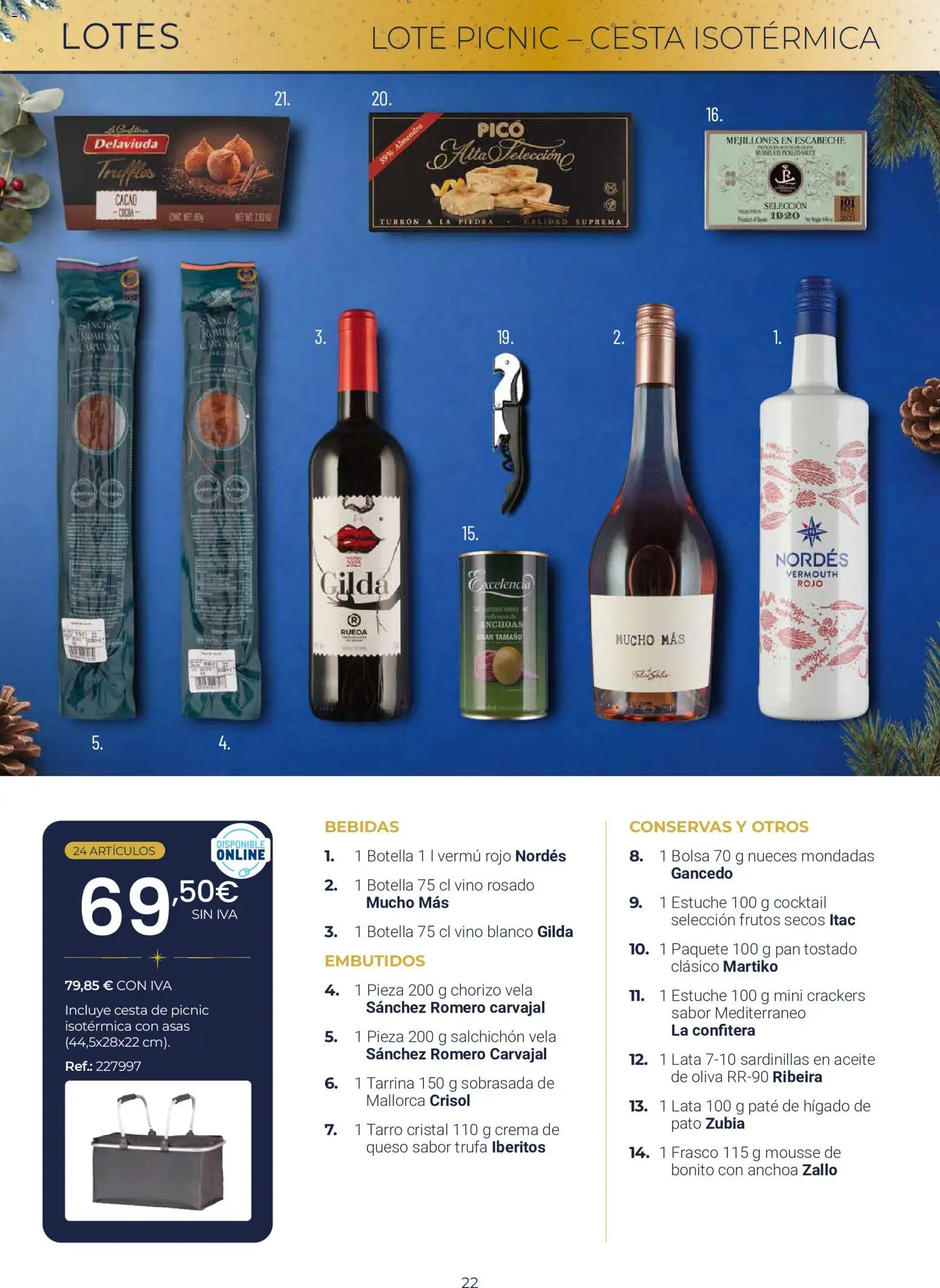 Makro Lotes y Cestas Navidad Centro │ válido desde el 03/09/2026 | Página: 22 | Productos: Pan tostado, Sardinillas, Embutidos, Bebidas