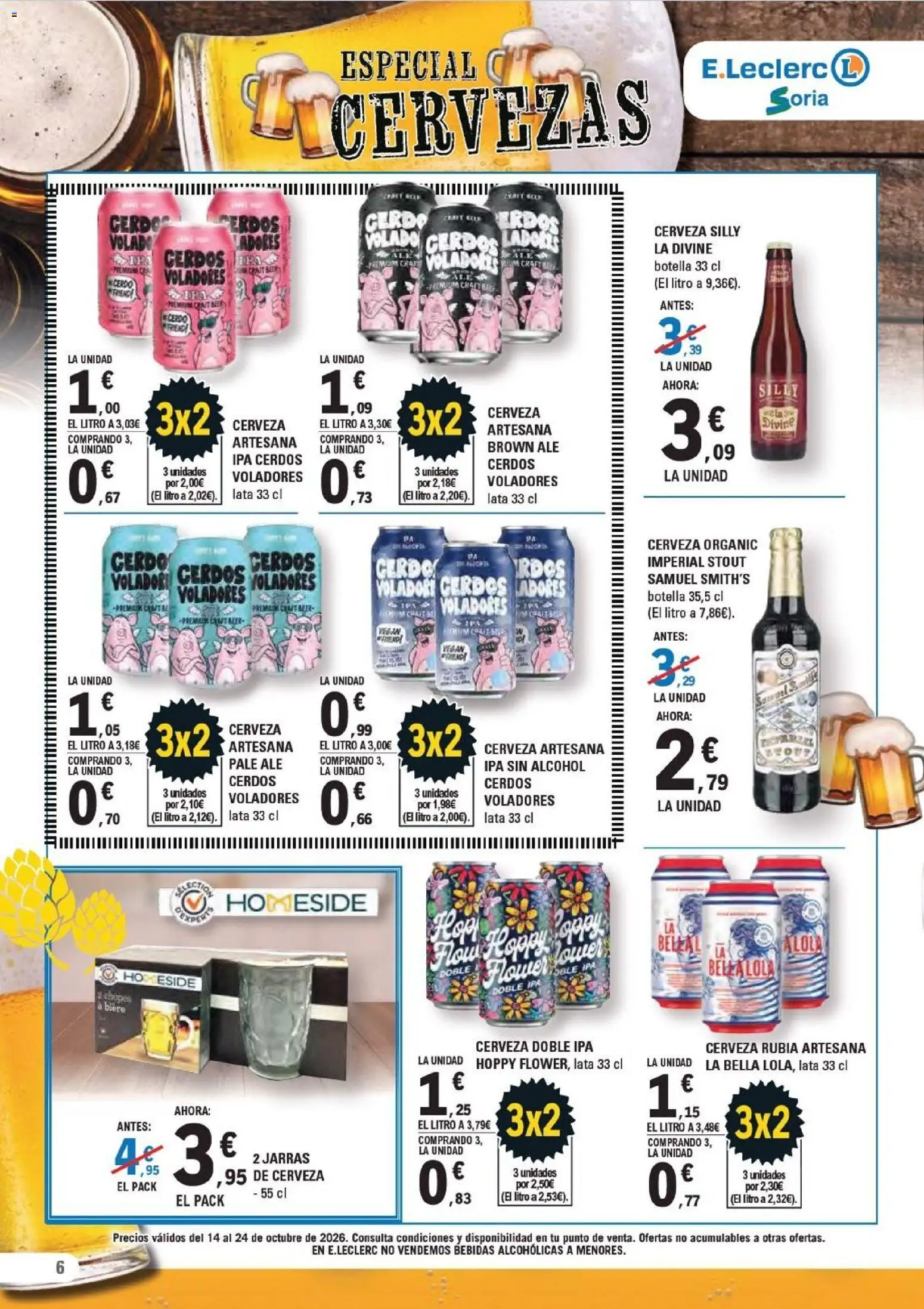 E.Leclerc - Soria │ válido desde el 14/10/2026 | Página: 6 | Productos: Cerveza, Cerdo, Bebidas, Alcohol