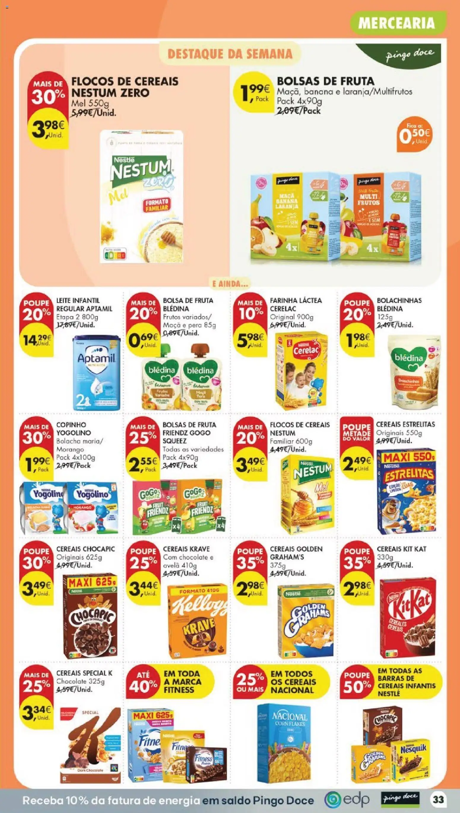 Pingo Doce folheto │ válido de 11/08/2026 | Página: 37 | Produtos: Bolsa, Farinha láctea, Nestlé, Maça