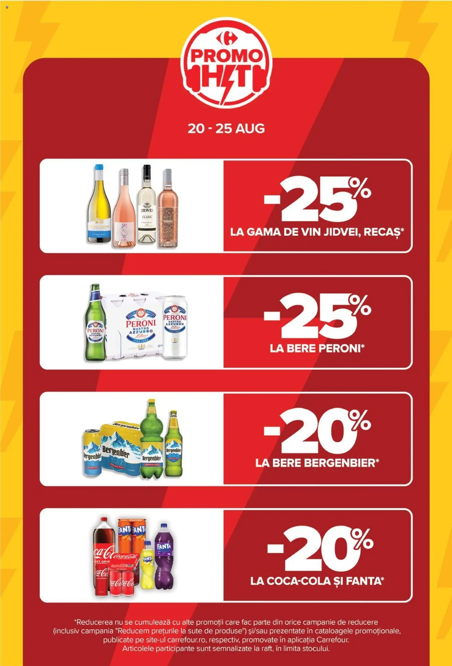 Noul catalog Carrefour – valabil de la 19.08.2026 | Pagină: 9 | Produse: Peroni nastro azzurro, Fanta, Vin, Bergenbier