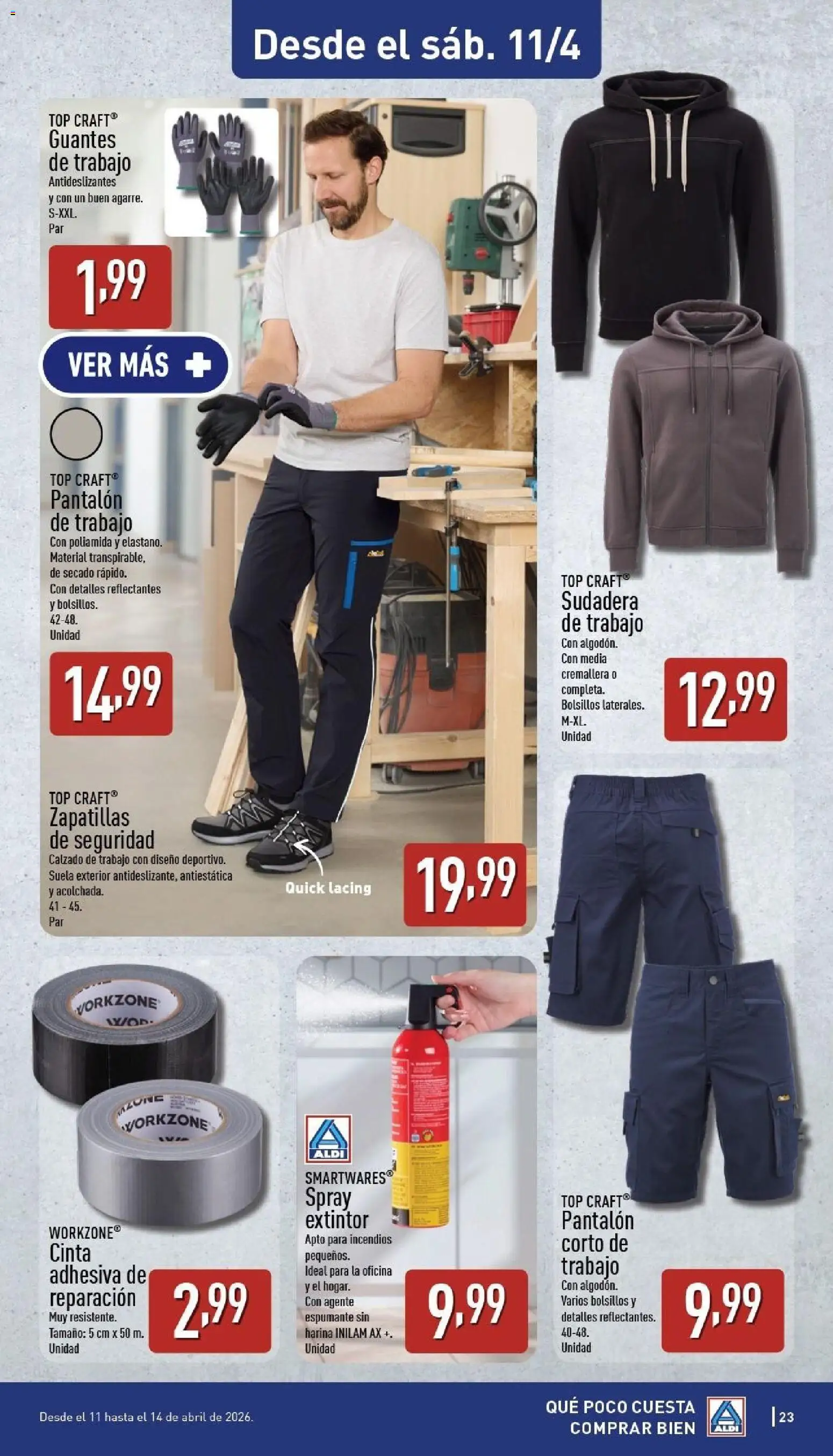 Aldi folleto Península │ válido desde el 06.04.2026 | Página: 23 | Productos: Sudadera, Zapatillas, Guantes, Pantalón corto
