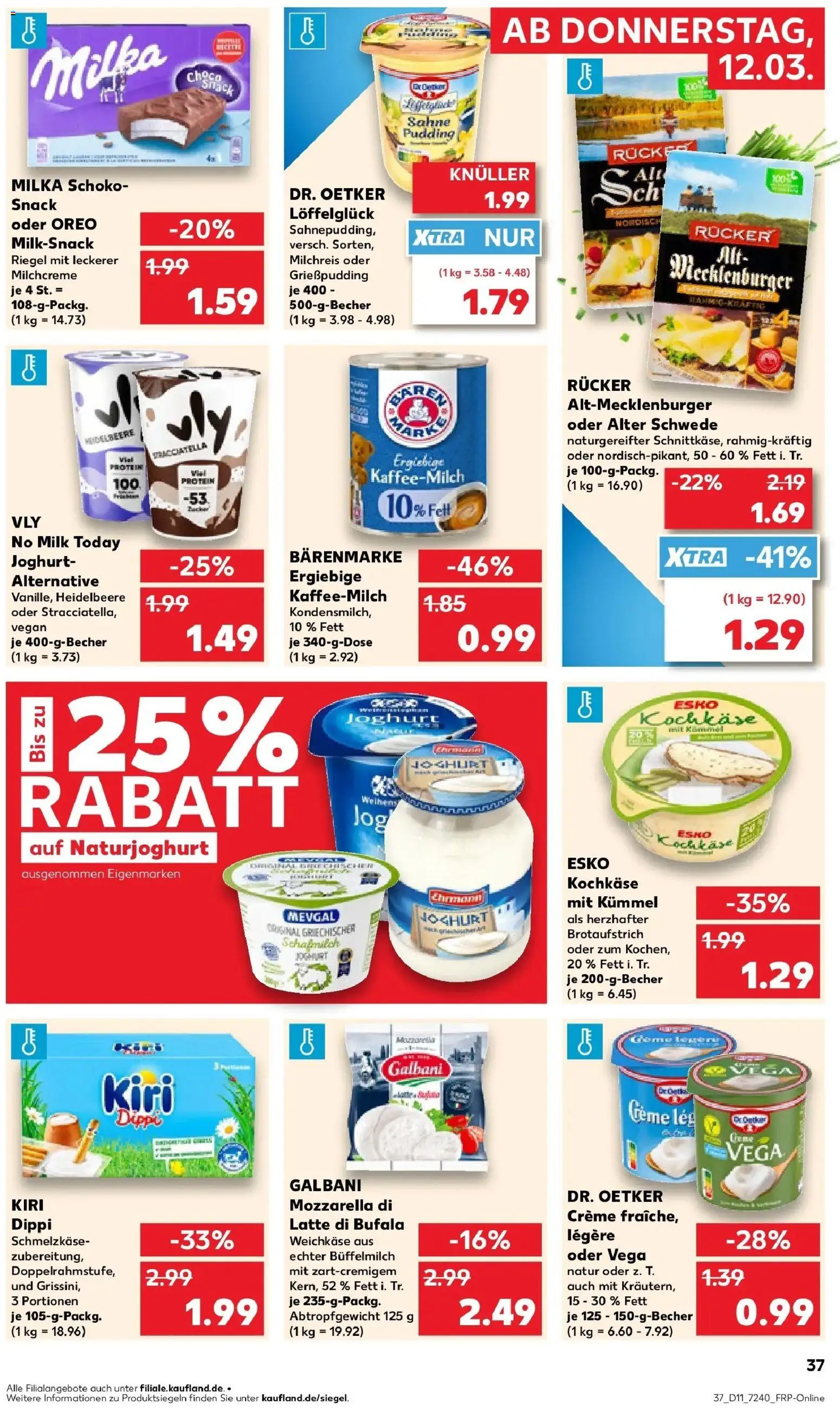 Kaufland Prospekt Iserlohn	 – gültig ab 09.03.2026 | Seite: 49 | Produkte: Joghurt, Mozzarella, Milka, Pudding