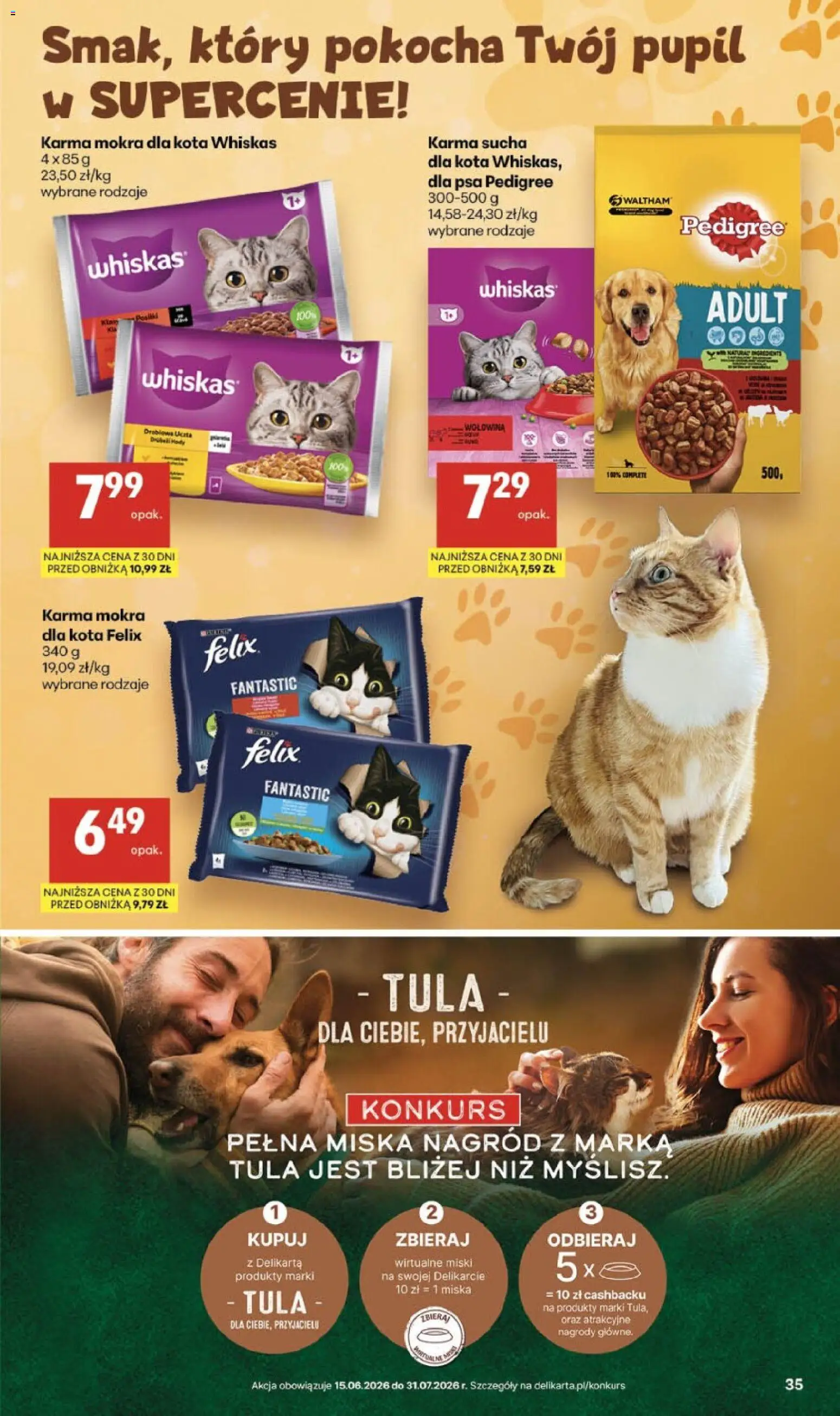 Delikatesy Centrum gazetka - Sklepy Własne od 18.06.2026 | Strona: 35 | Produkty: Karma mokra dla kota, Pedigree, Wołowina