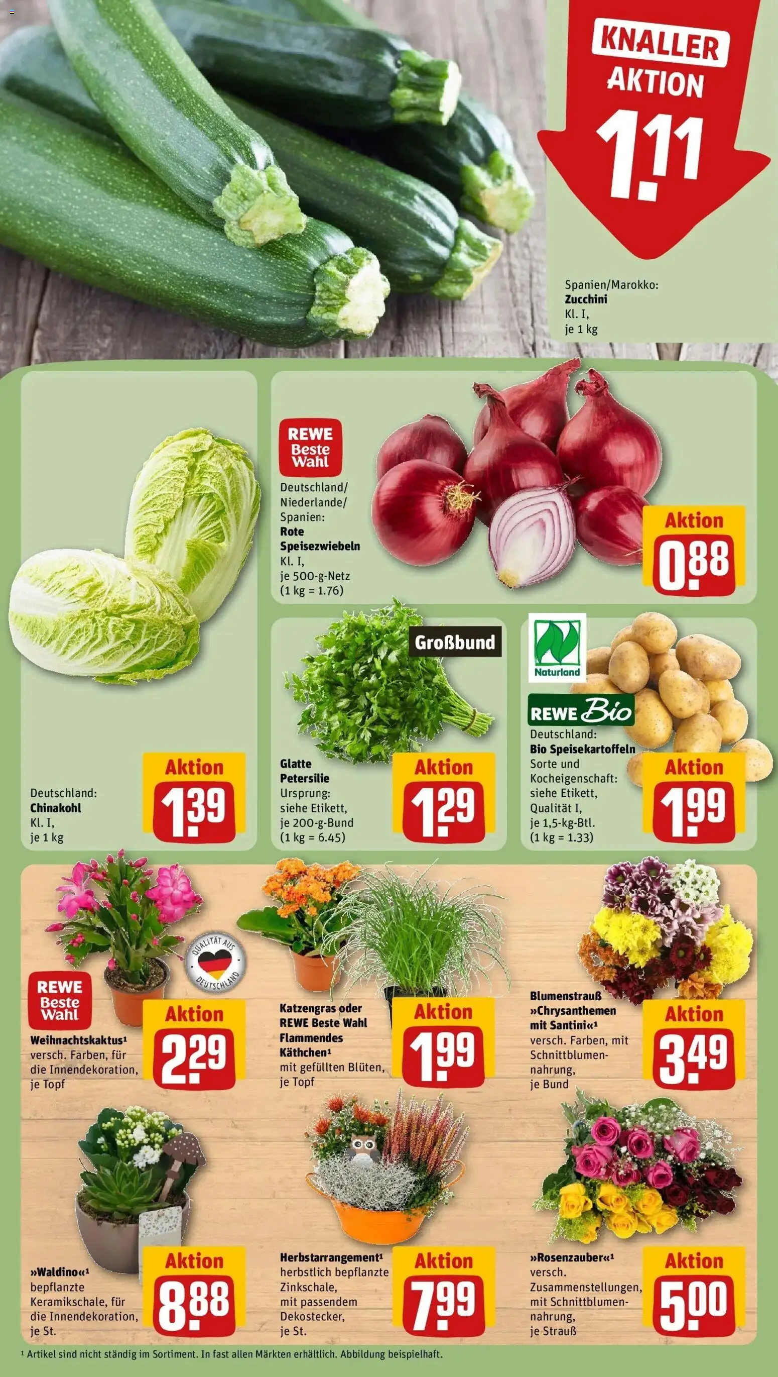 REWE Prospekt ab 26.10.2026 zum Blättern » Angebote | Seite: 7 | Produkte: Chinakohl, Petersilie, Zucchini