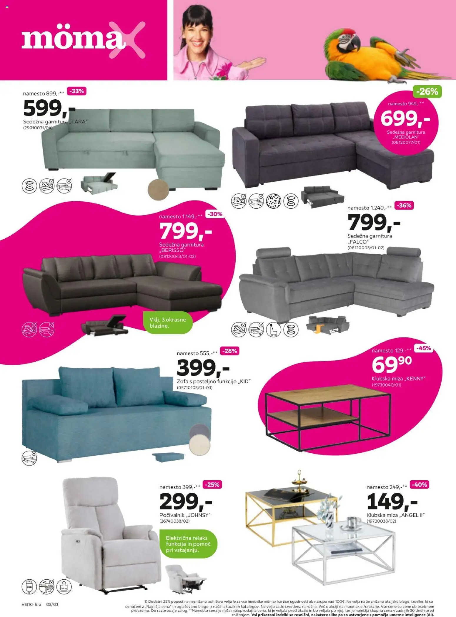 Novi Mömax katalog ponudbe – veljaven od 27.09.2026 | Stran: 2 | Izdelki: Klubska miza, Pohištvo, Sedezna garnitura, Miza