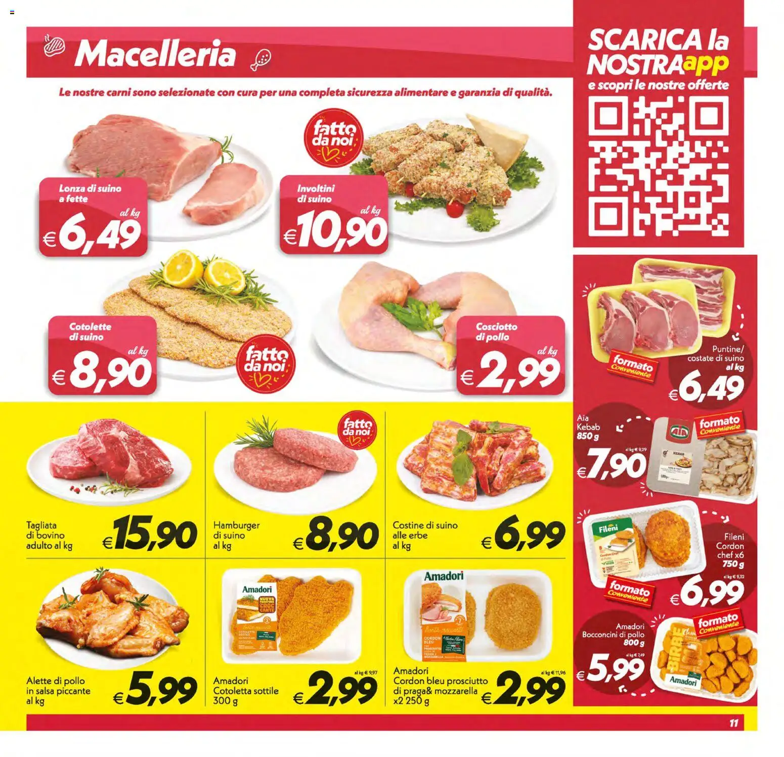 Volantino SuperConveniente del 10/07/2026 | Pagina: 11 | Prodotti: Pollo, Mozzarella, Prosciutto, Hamburger