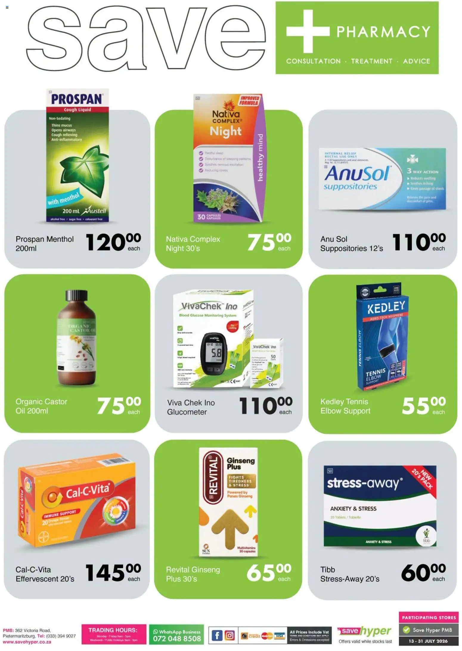 New Save catalogue – valid from 13/07/2026 | Page: 1 | Products: Multivitamins, Tent, Oil, Sugar