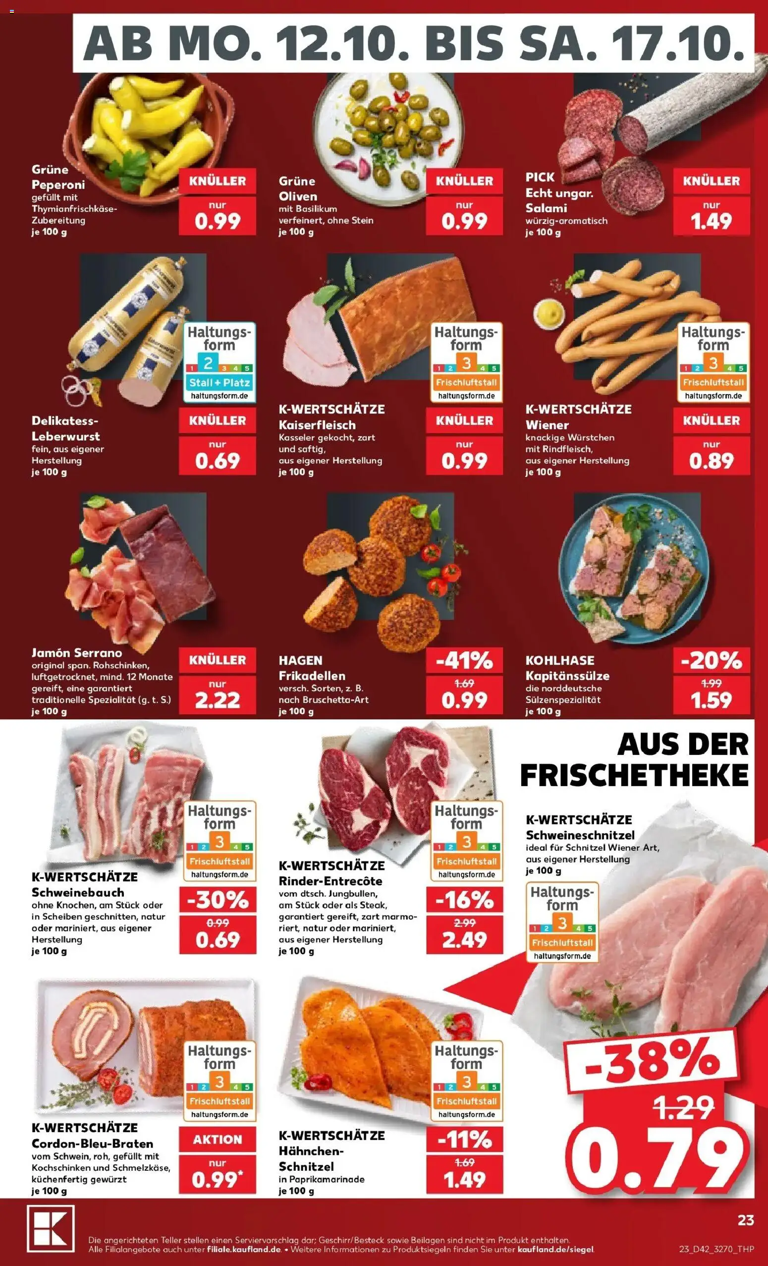 Prospekt Kaufland ab 12.10.2026 » Angebote Online zum Blättern | Seite: 27 | Produkte: Beilagen, Hahnchen, Schweinebauch, Salami