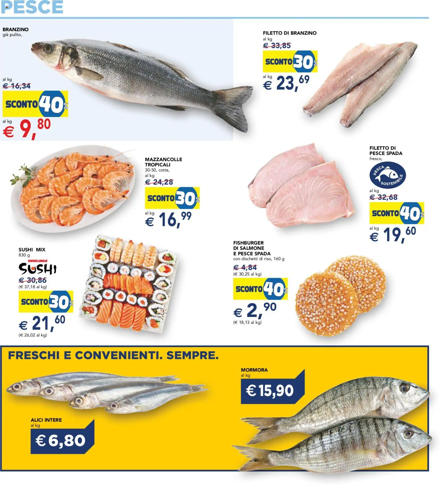 Volantino Esselunga S del 07.05.2026 | Pagina: 14 | Prodotti: Salmone, Pesce, Sushi, Alici