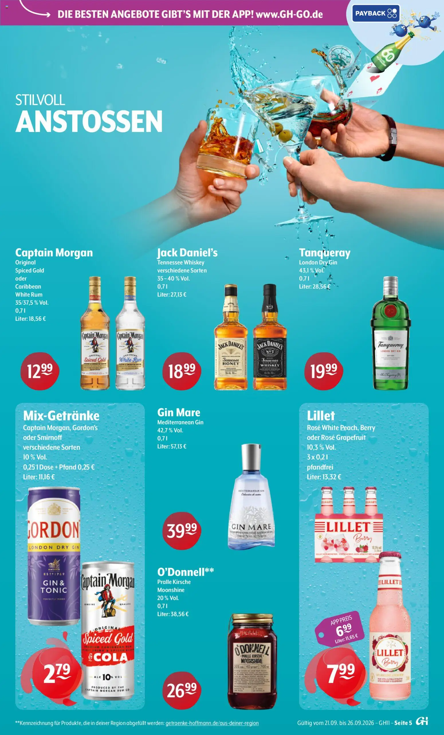Getränke Hoffmann Prospekt – gültig ab 21.09.2026 | Seite: 5 | Produkte: Rum, Jack Daniel's, Grapefruit, Captain morgan