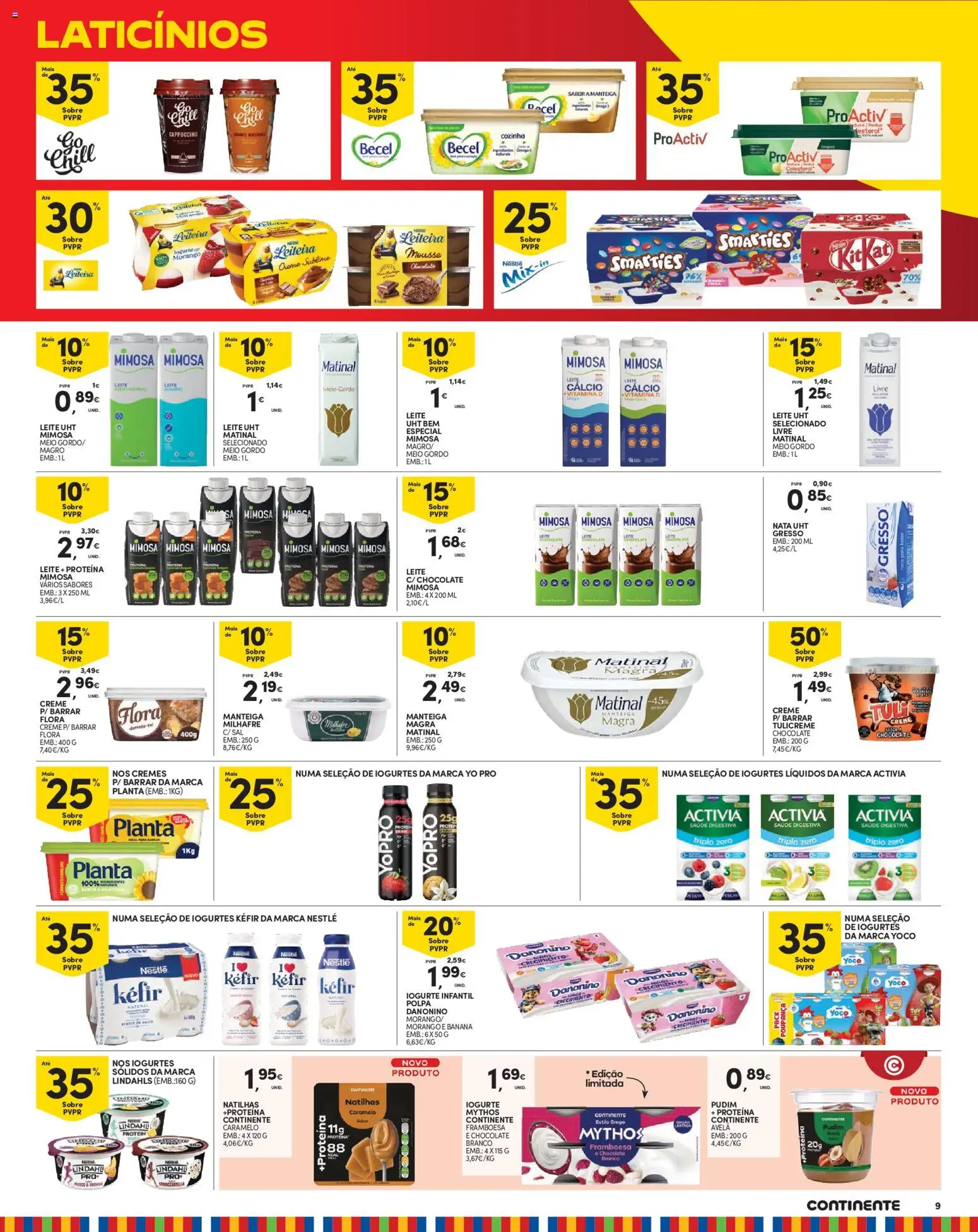 Continente folheto Madeira │ válido de 13/10/2026 | Página: 9 | Produtos: Leite proteina, Iogurtes, Iogurte, Chocolate
