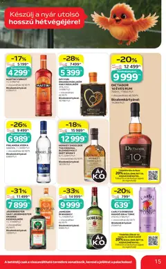 Auchan Grill ajánlatok - amely érvényes a következő dátumtól: 2026.08.13. | Oldal: 15 | Termékek: Skót whisky, Finlandia, Keserűlikőr, Vodka