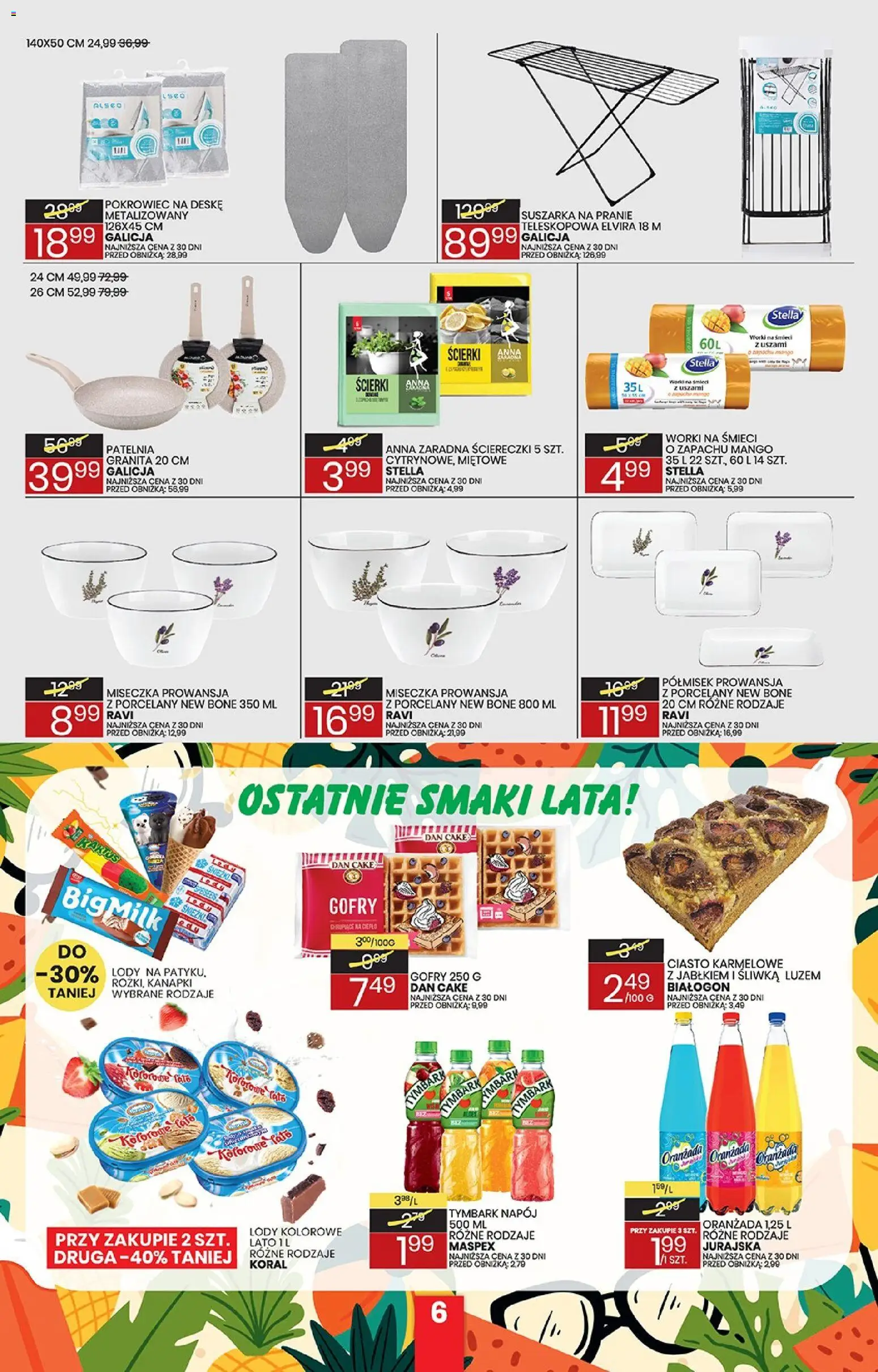 Wafelek gazetka od 07.09.2026 | Strona: 6 | Produkty: Oranżada, Tymbark, Suszarka, Lody