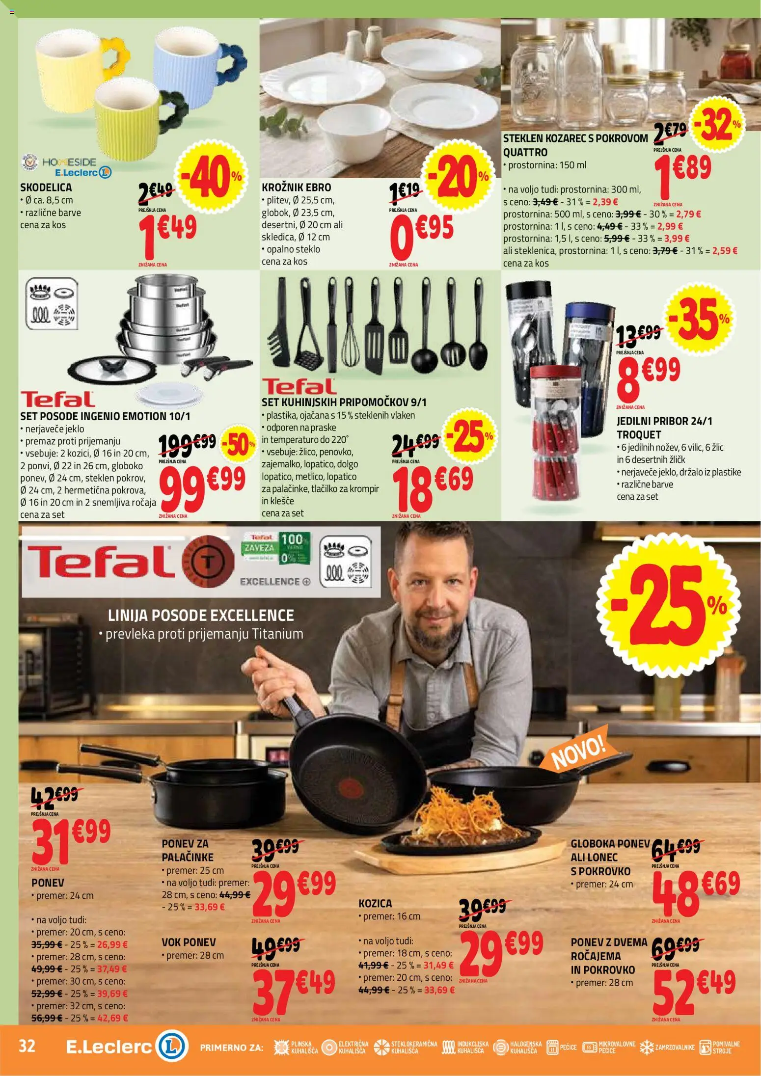 Novi E.leclerc katalog ponudbe – veljaven od 30.09.2026 | Stran: 32 | Izdelki: Pribor, Prevleka, Kos, Krompir