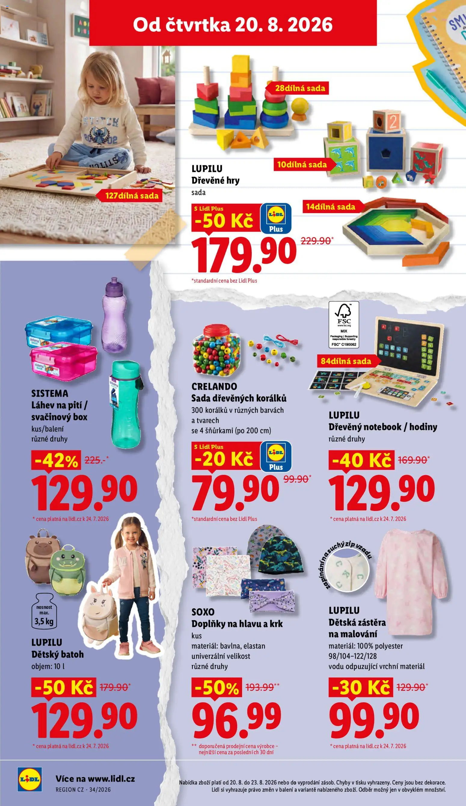 Lidl leták - Škola od 04.08.2026 | Strana: 20 | Produkty: Box, Batoh, Lunch, Láhev