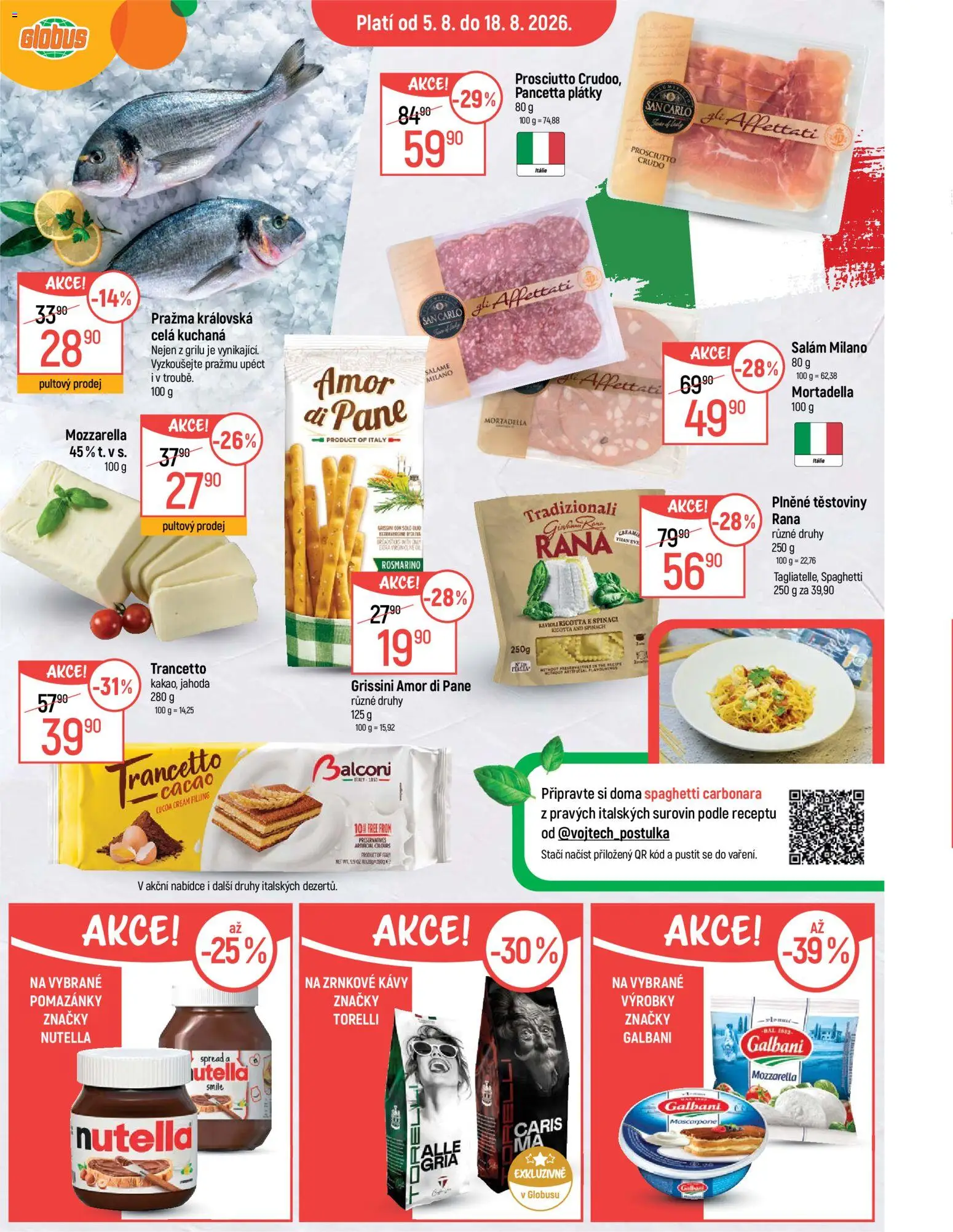 Globus leták od 05.08.2026 | Strana: 11 | Produkty: Salám, Prosciutto, Pražma, Grissini