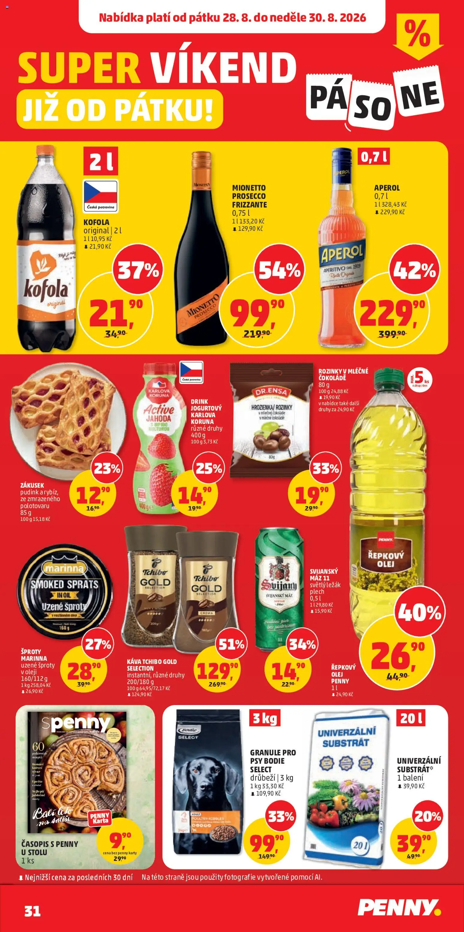 Penny Market leták od 26.08.2026 | Strana: 31 | Produkty: Káva, Řepkový olej, Substrát, Časopis