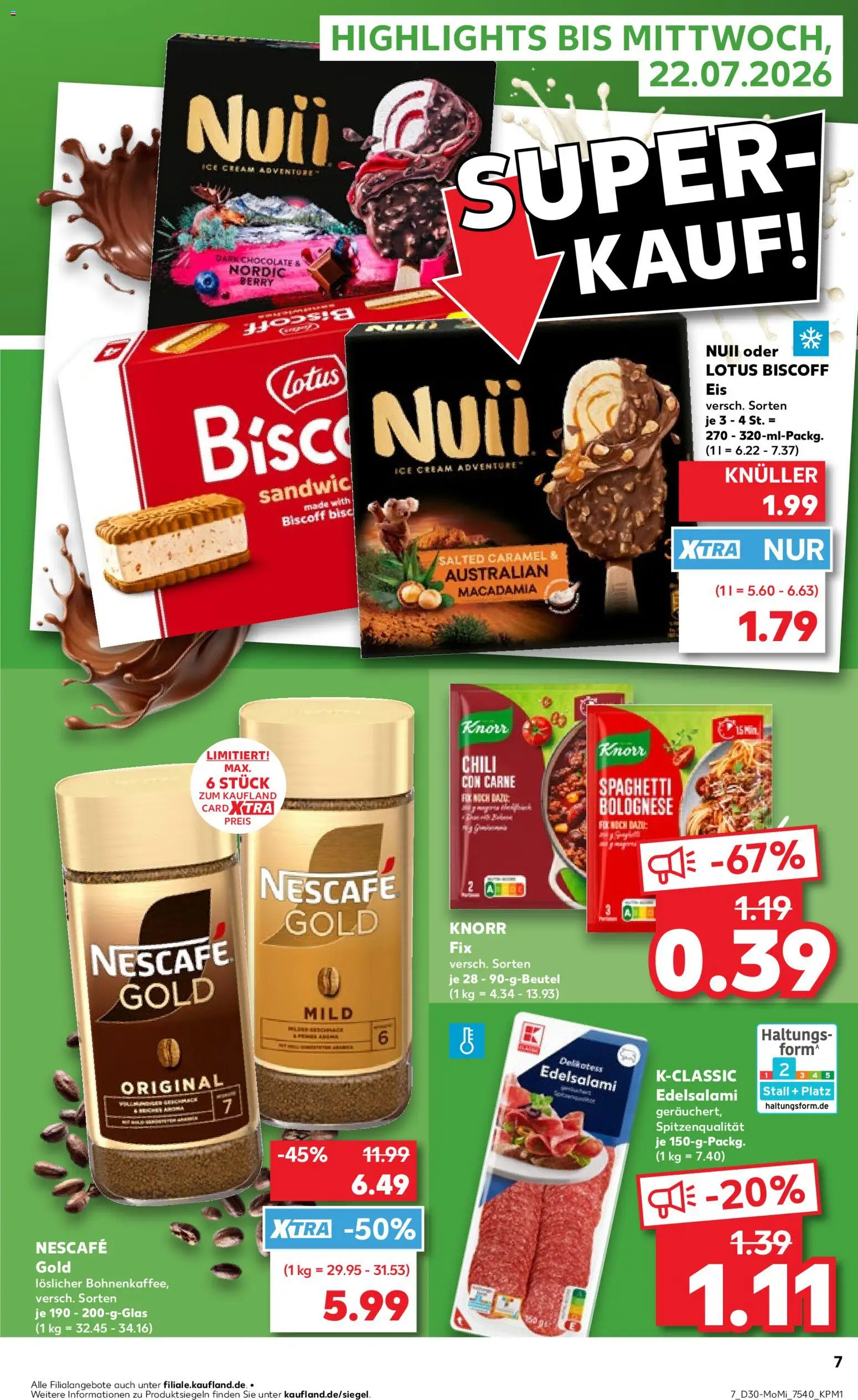 Kaufland Prospekt Frankfurt (Oder) – gültig ab 20.07.2026 | Seite: 7 | Produkte: Nescafe, Knorr, Chili