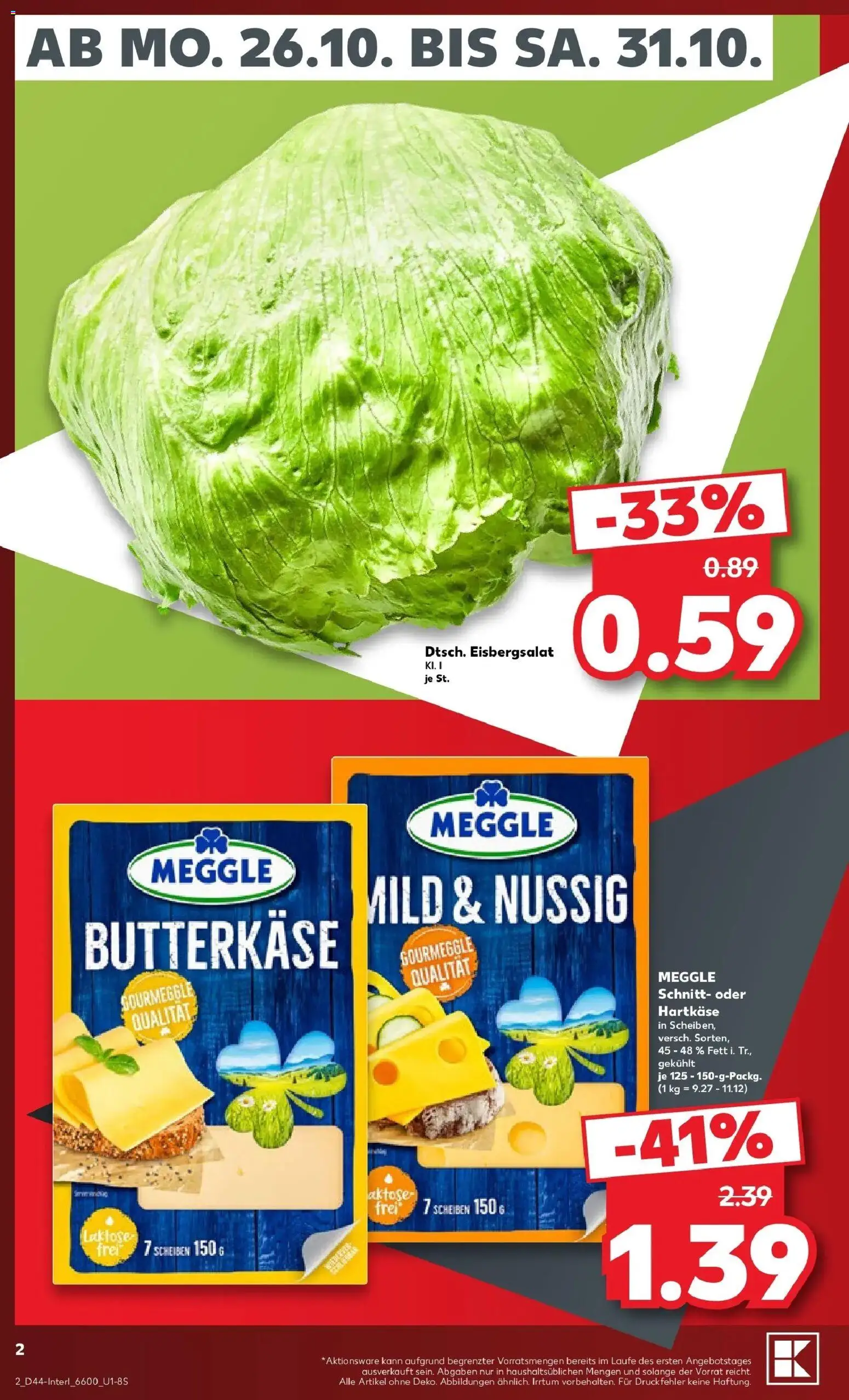 Prospekt Kaufland ab 26.10.2026 » Angebote Online zum Blättern | Seite: 6 | Produkte: Eisbergsalat