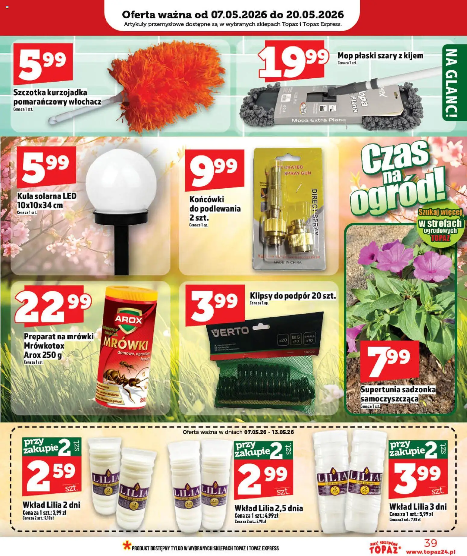 Topaz gazetka - MAZ od 07.05.2026 | Strona: 39 | Produkty: Artykuły przemysłowe, Szczotka