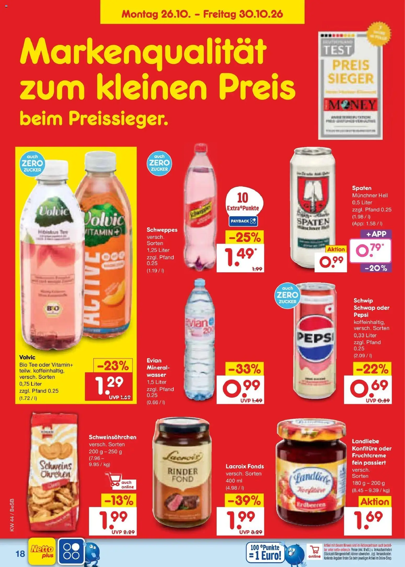 Netto Marken-Discount Prospekt Berlin-Prenzlauer Berg – gültig ab 26.10.2026 | Seite: 26 | Produkte: Schweppes, Pepsi, Tee, Volvic