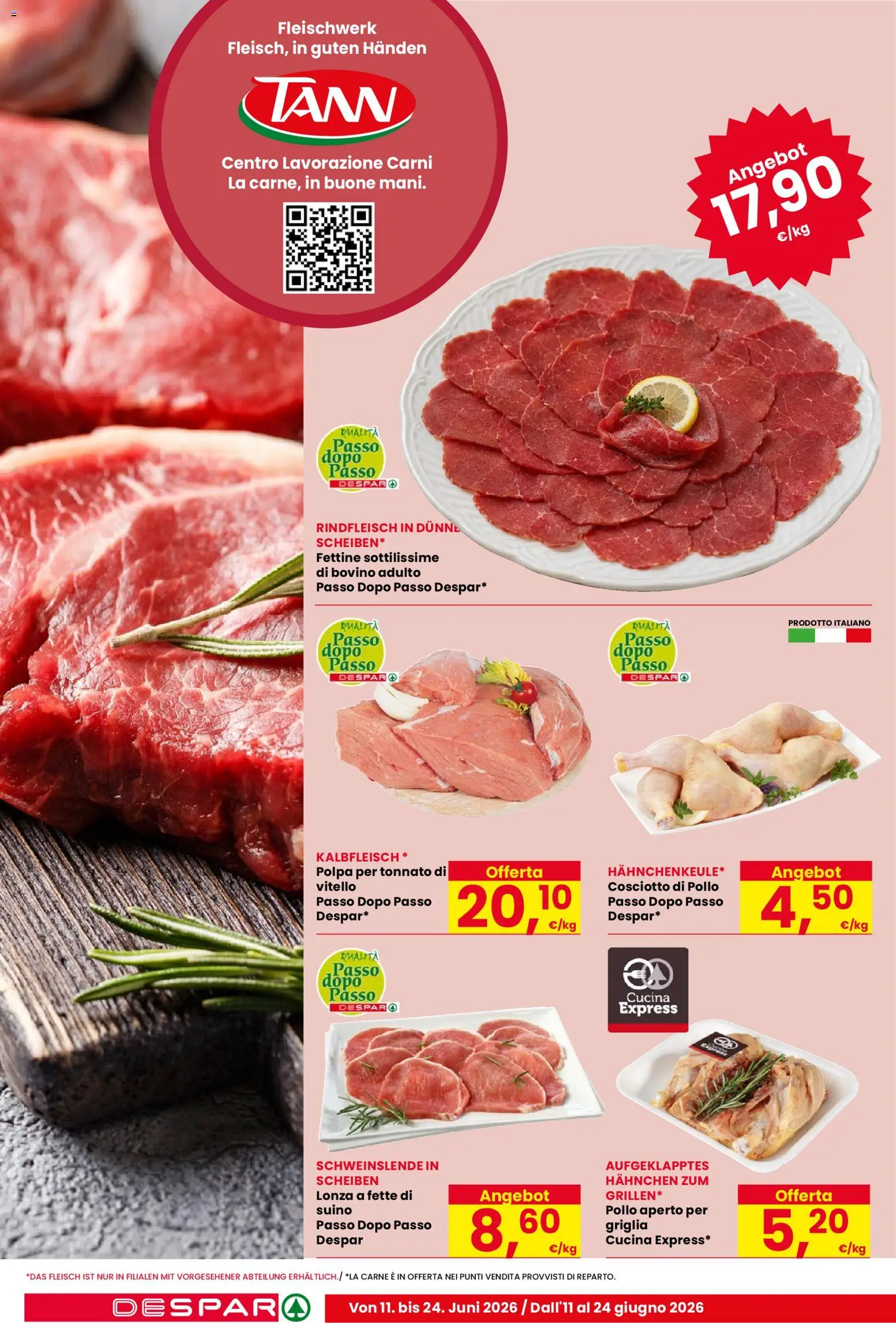 Volantino Despar del 11.06.2026 | Pagina: 4 | Prodotti: Bovino, Pollo, Vitello, Griglia