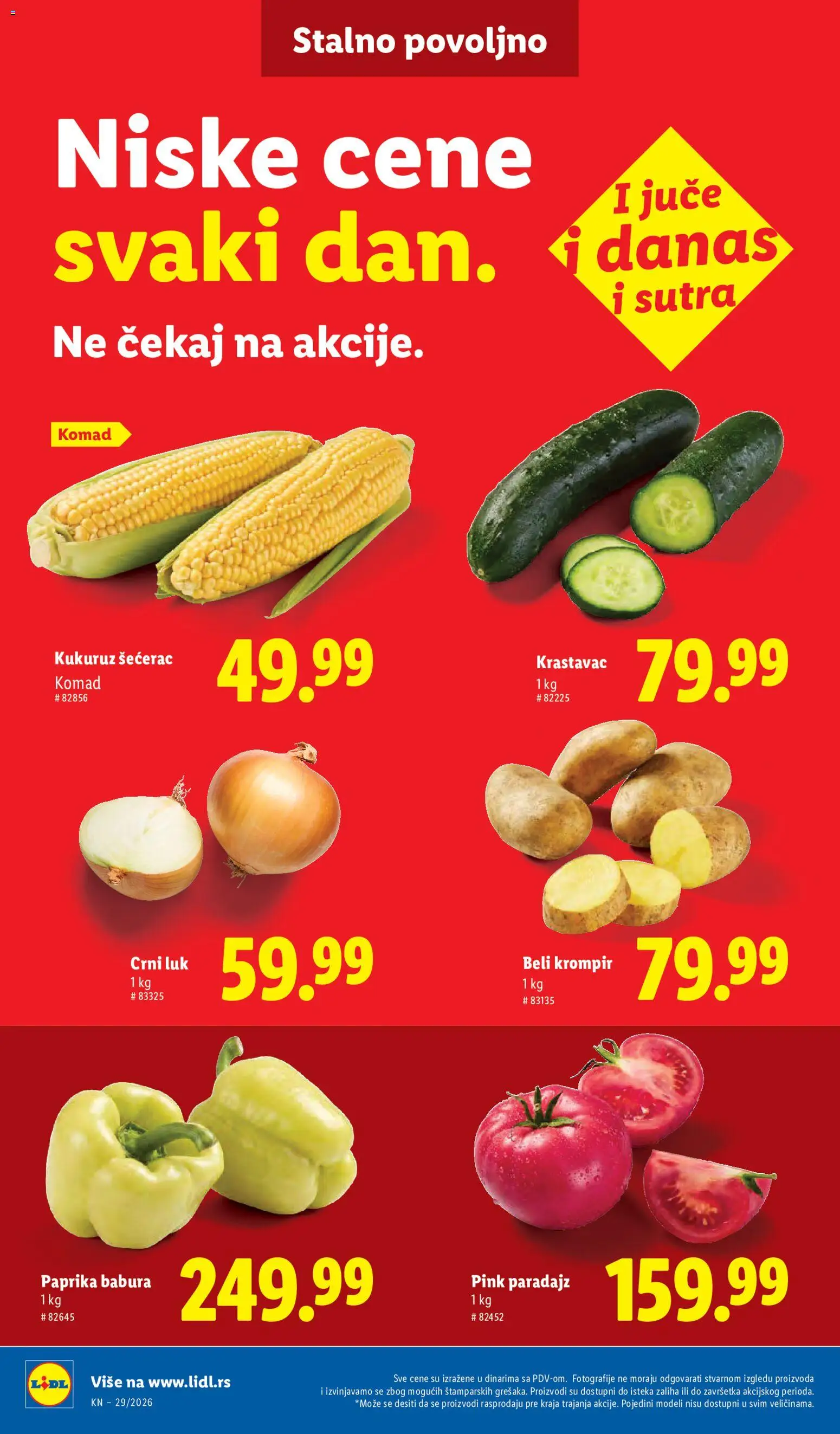 Lidl katalog - važi od 16.07.2026 | Strana: 52 | Proizvode: Luk, Kukuruz šećerac, Kukuruz, Paprika babura