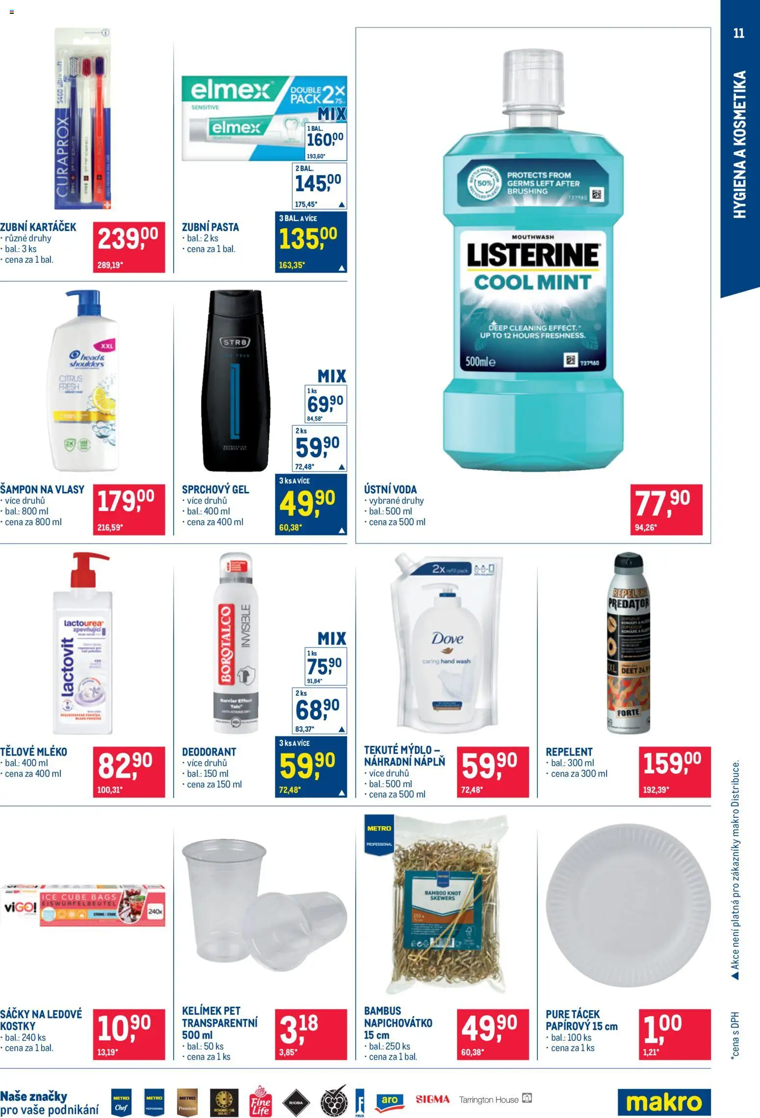 Makro leták - Nepotravinové zboží od 15.07.2026 | Strana: 11 | Produkty: Sprchový gel, Voda, Mléko, Lactovit