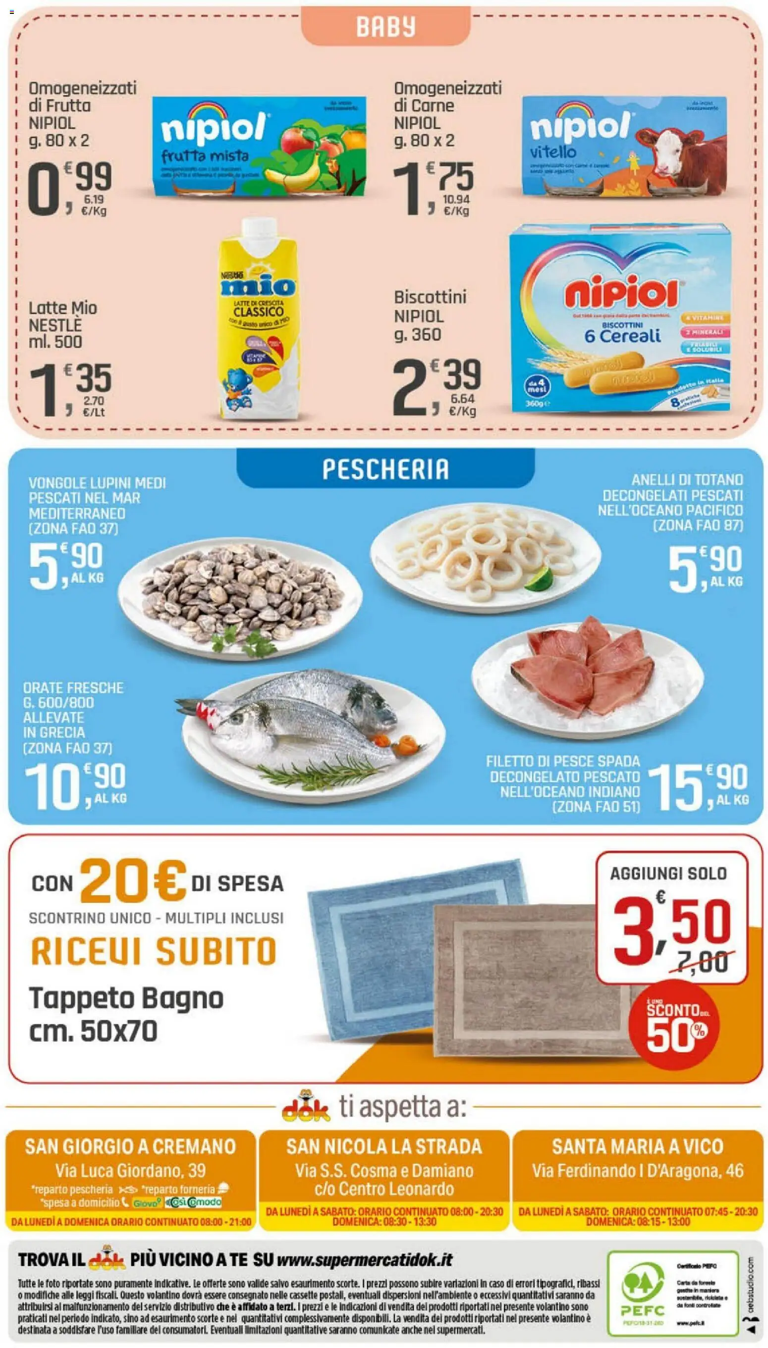 Volantino DOK del 20/08/2026 | Pagina: 20 | Prodotti: Pesce, Tè, Totano, Pesce spada