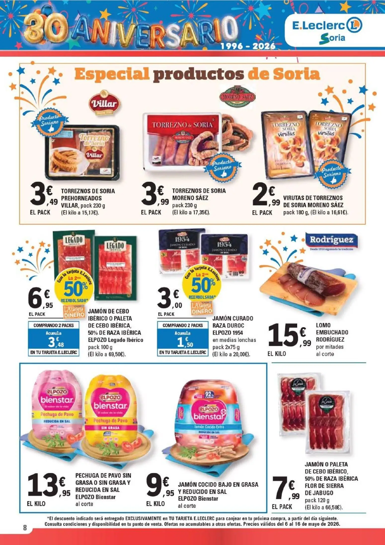 E.Leclerc Soria │ válido desde el 06.05.2026 | Página: 8 | Productos: Medias, Jamón, Jamón cocido