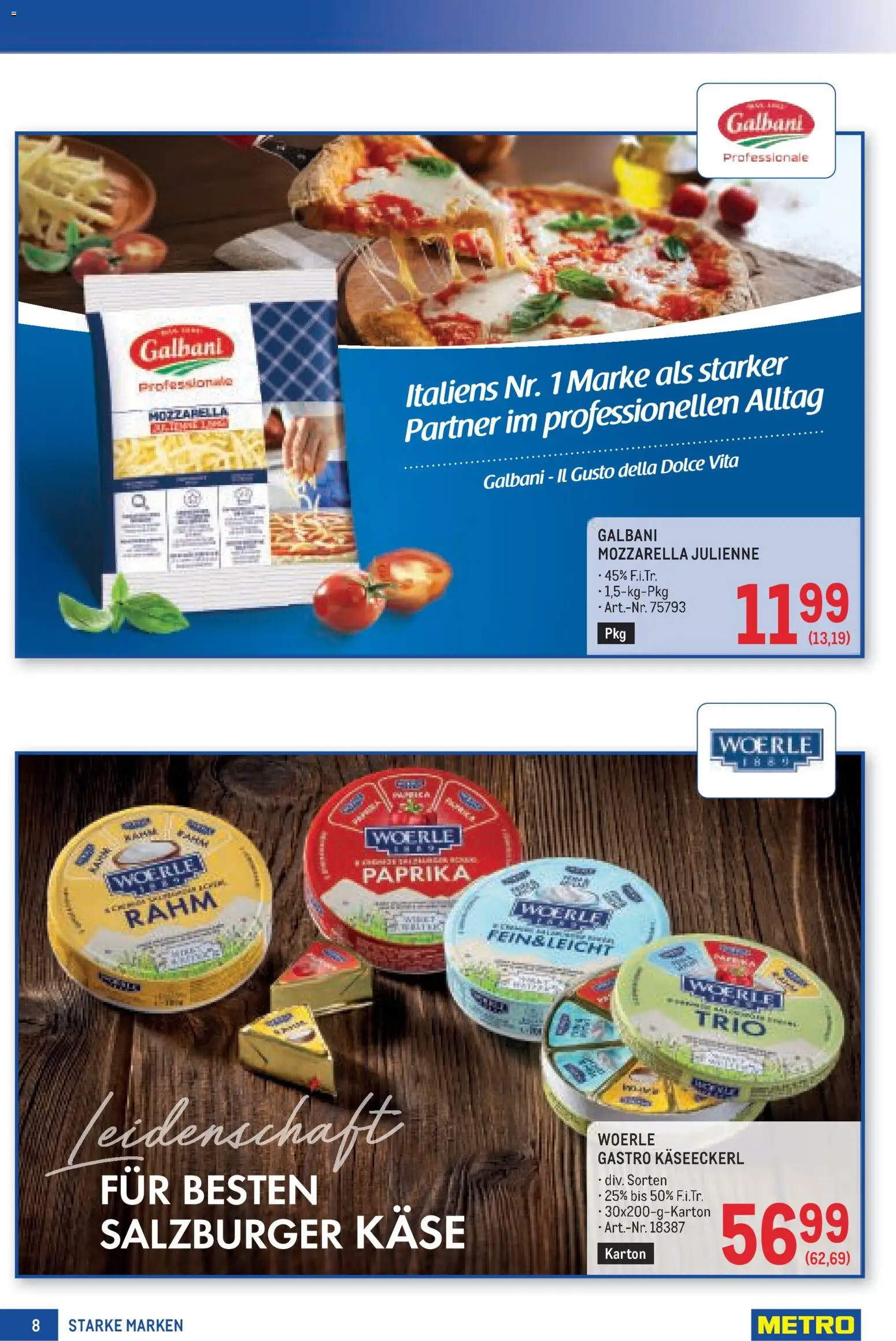 Metro angebote Starke Marken gültig ab 11.06.2026 | Seite: 8 | Produkte: Käse