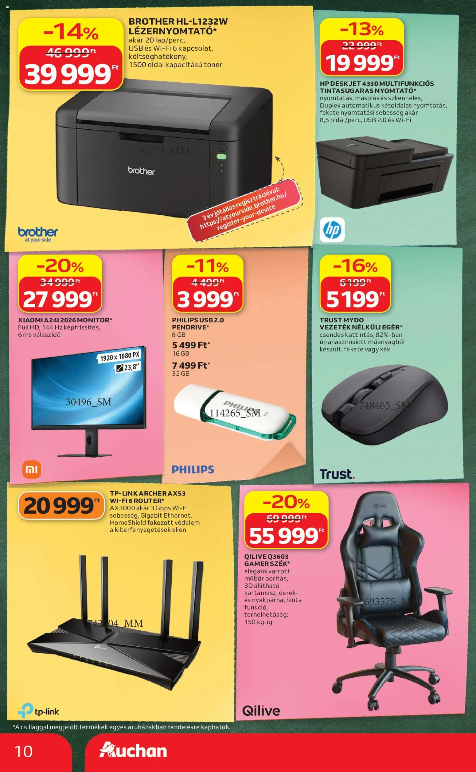 Auchan akciós ujság - amely érvényes a következő dátumtól: 2026.07.23. | Oldal: 10 | Termékek: Router, USB, Hinta, Xiaomi