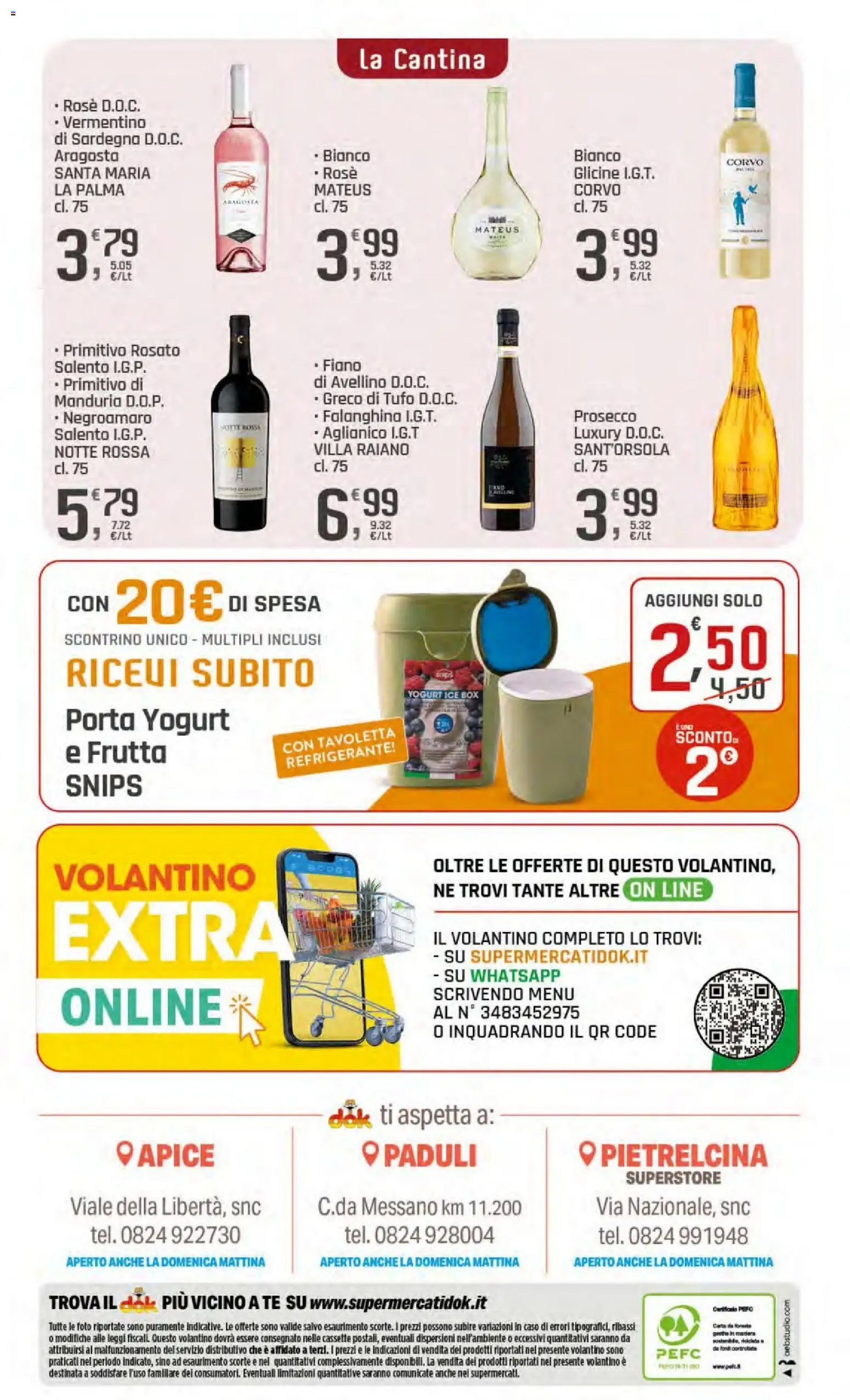 Volantino DOK del 06/08/2026 | Pagina: 20 | Prodotti: Yogurt, Tè, Prosecco, Frutta