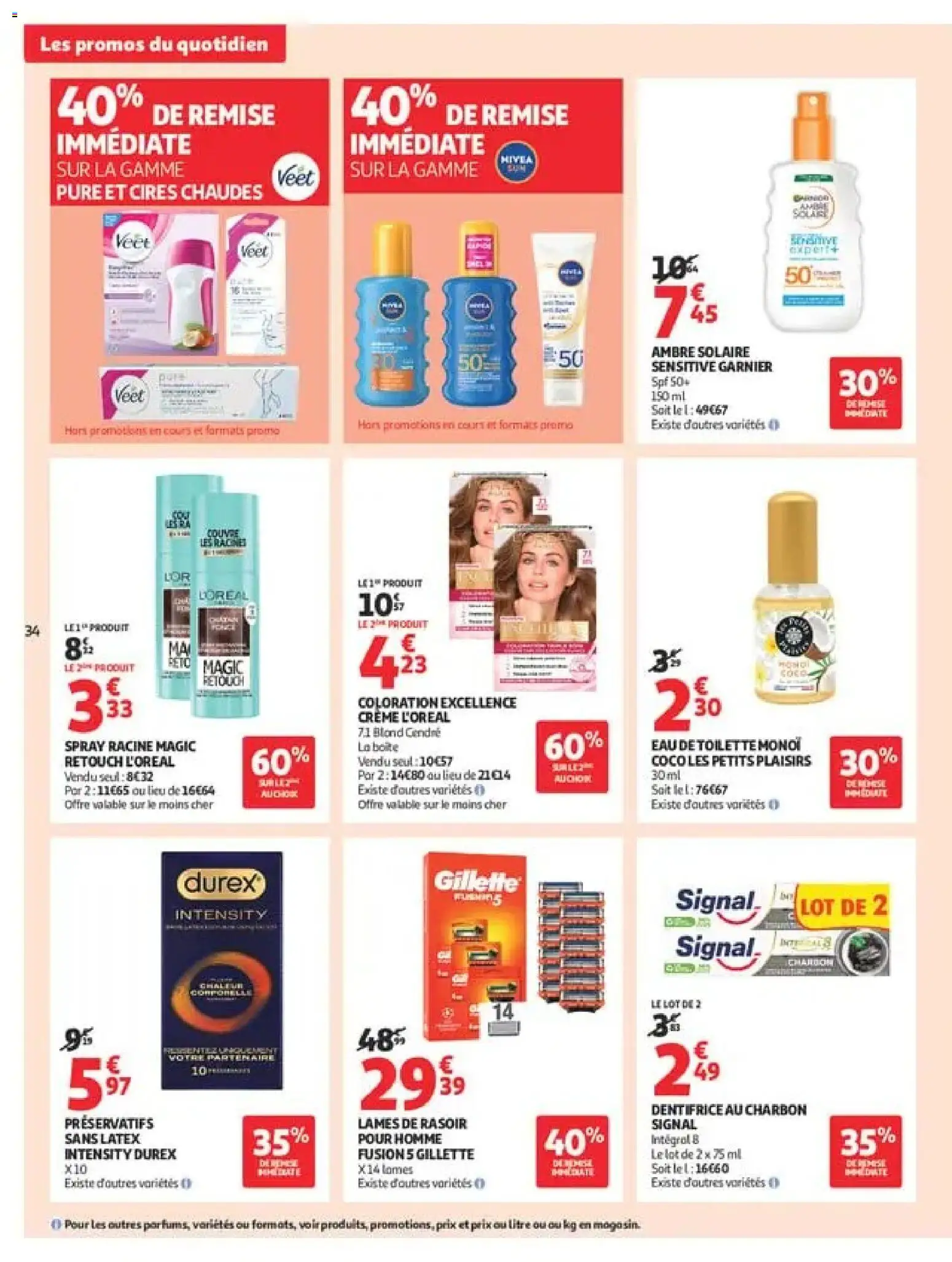 {H1} | Page: 34 | Produits: Rasoir, Coloration, Dentifrice, Crème