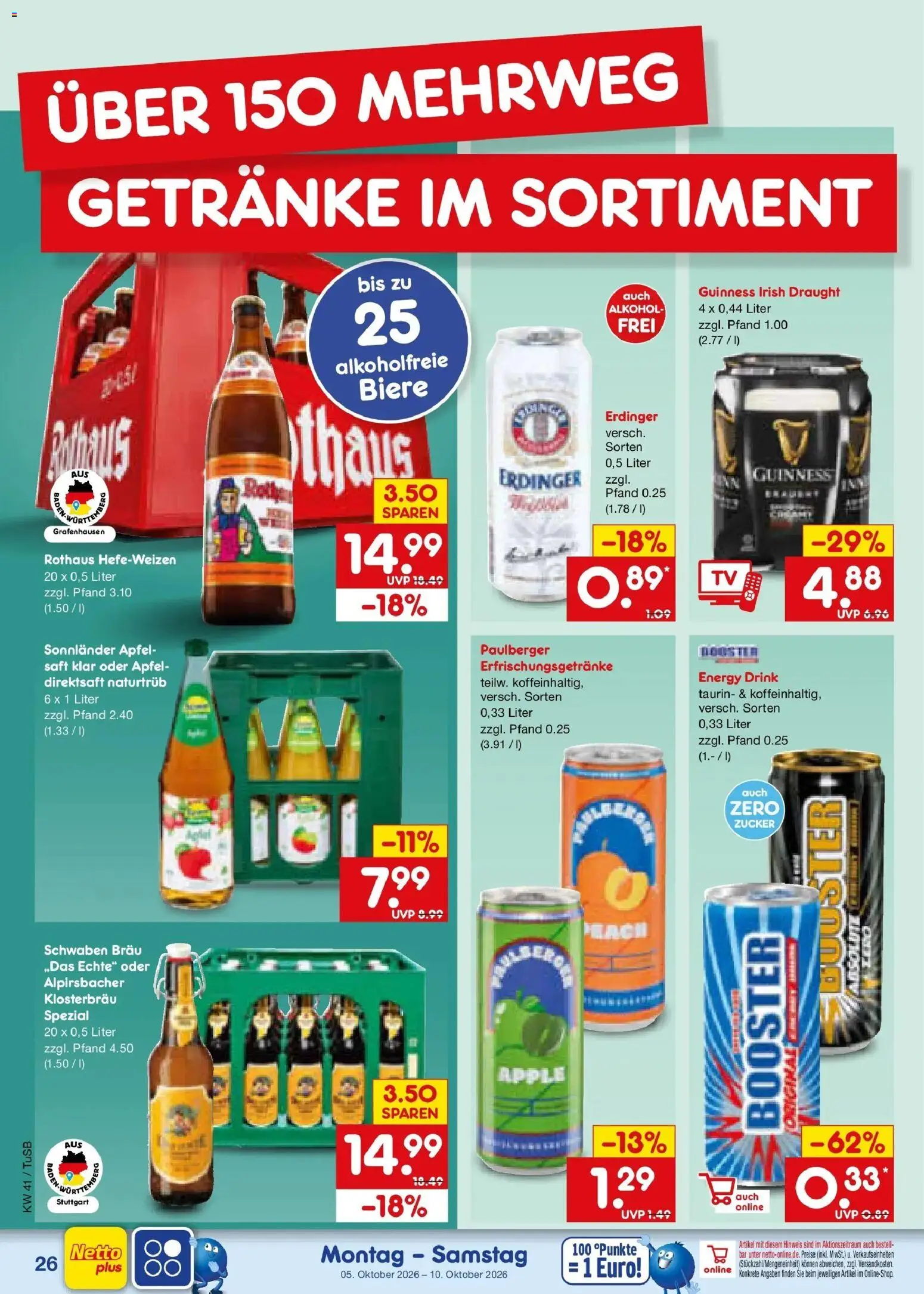 Netto Marken-Discount Prospekt Sindelfingen – gültig ab 05.10.2026 | Seite: 30 | Produkte: Energy, Apple, Zucker, Saft