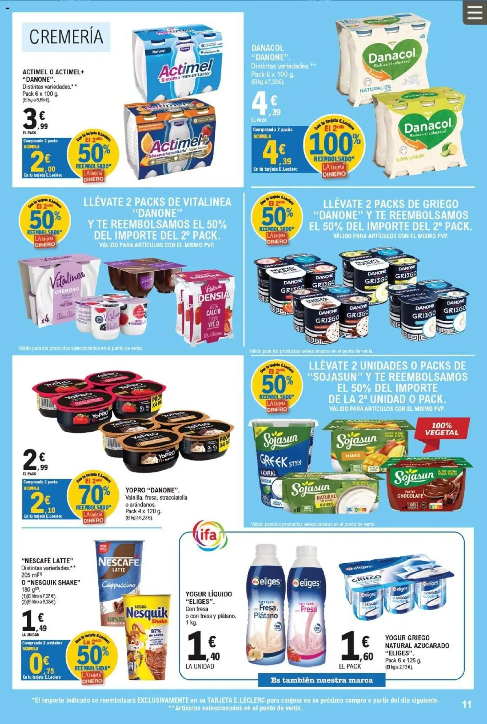 E.Leclerc Pamplona │ válido desde el 09/09/2026 | Página: 11 | Productos: Proteína, Yogur griego, Limón, Mango