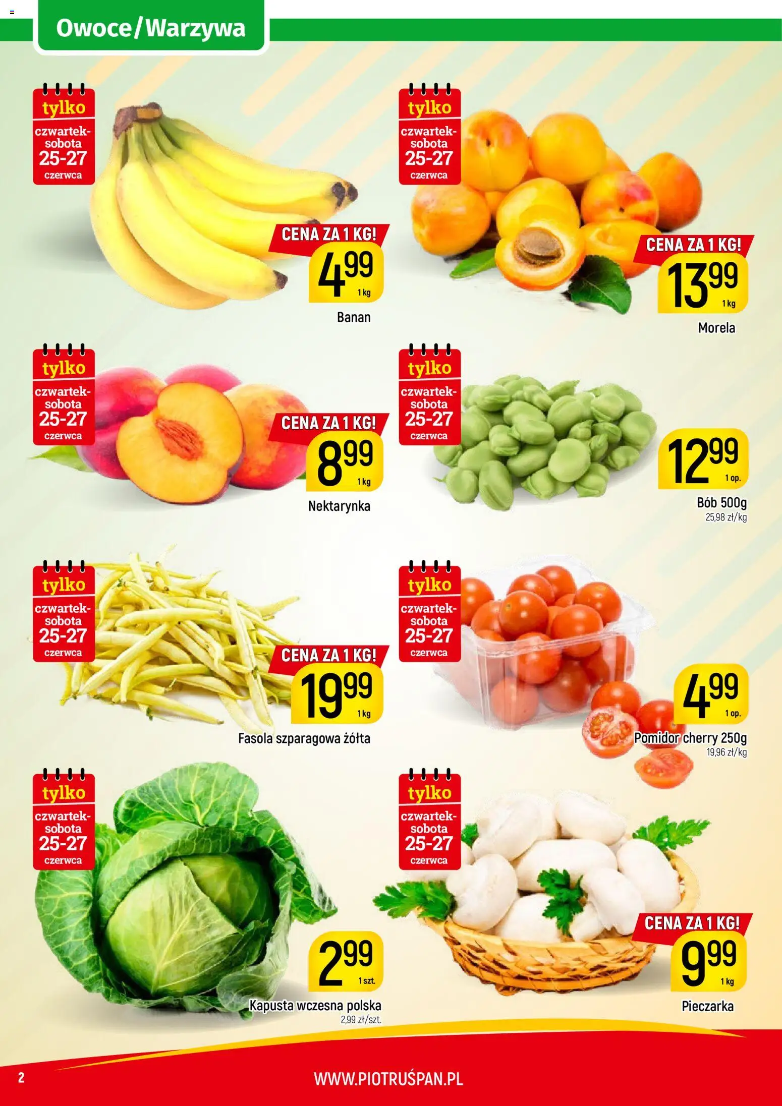 Piotruś Pan gazetka od 23.06.2026 | Strona: 2 | Produkty: Kapusta, Nektarynka, Bób, Pomidor cherry