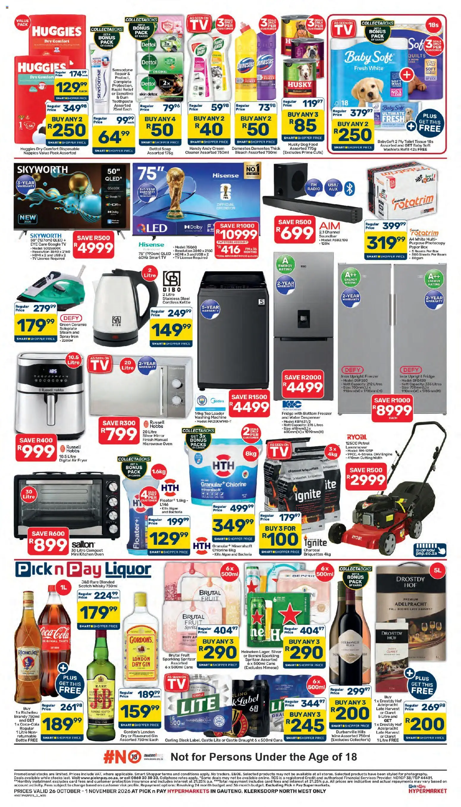 New Pick n Pay catalogue – valid from 26/10/2026 | Page: 2 | Products: Radio, Brandy, Wine, Cream