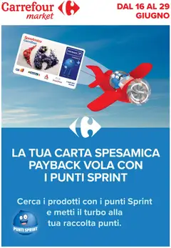 Anteprima del volantino Carrefour volantino Market - Punti Sprint Payback valido a partire dal 16.06.2026
