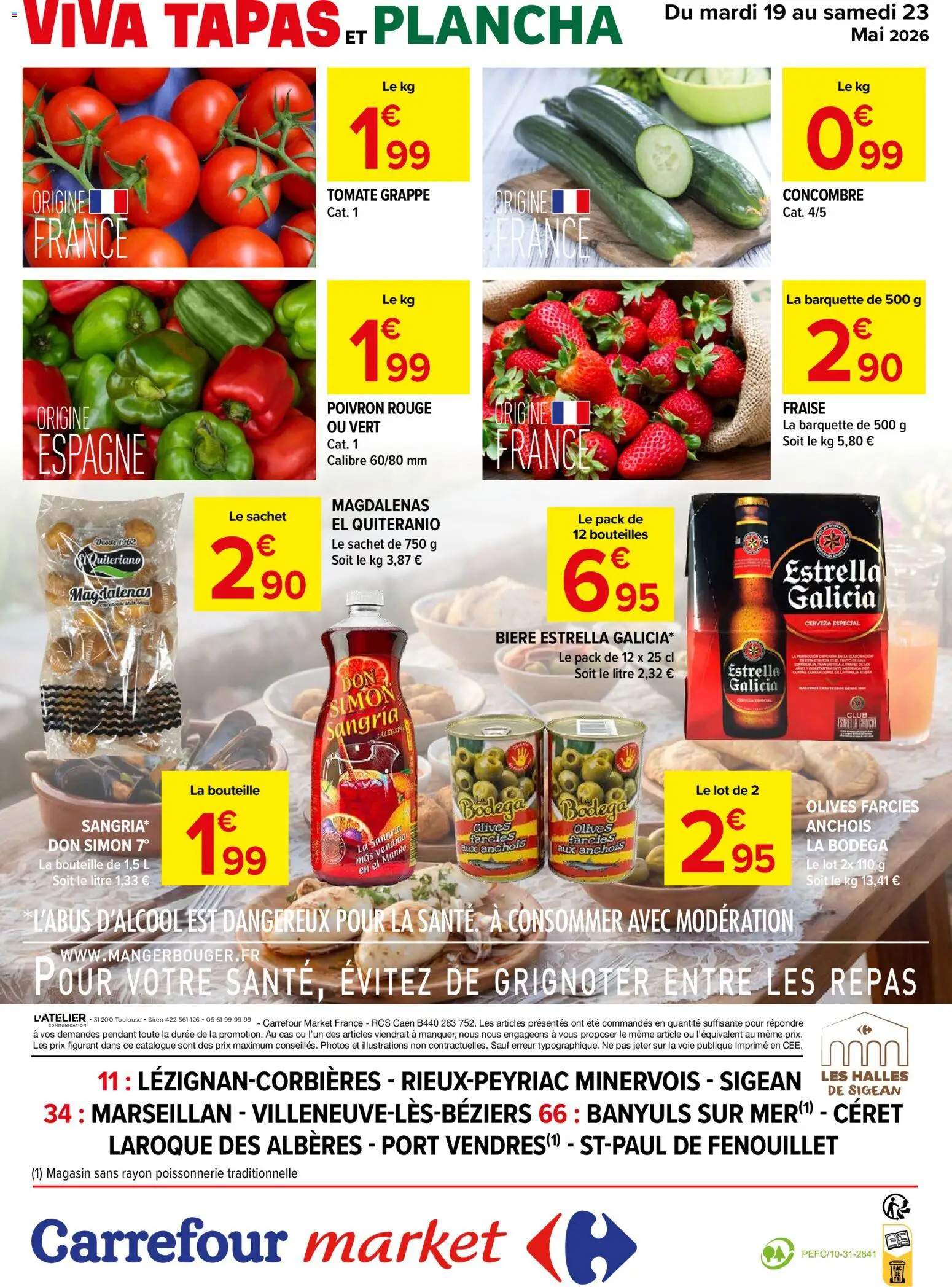 {H1} | Page: 4 | Produits: Concombre, Olives, Anchois, Bière