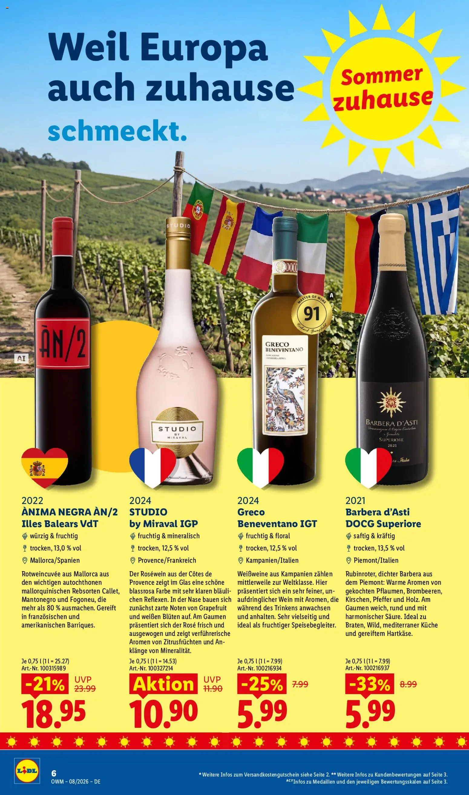 Lidl Prospekt Wein & Spirituosen – gültig ab 01.08.2026 | Seite: 6 | Produkte: Rosewein, Küche, Grapefruit, Pfeffer