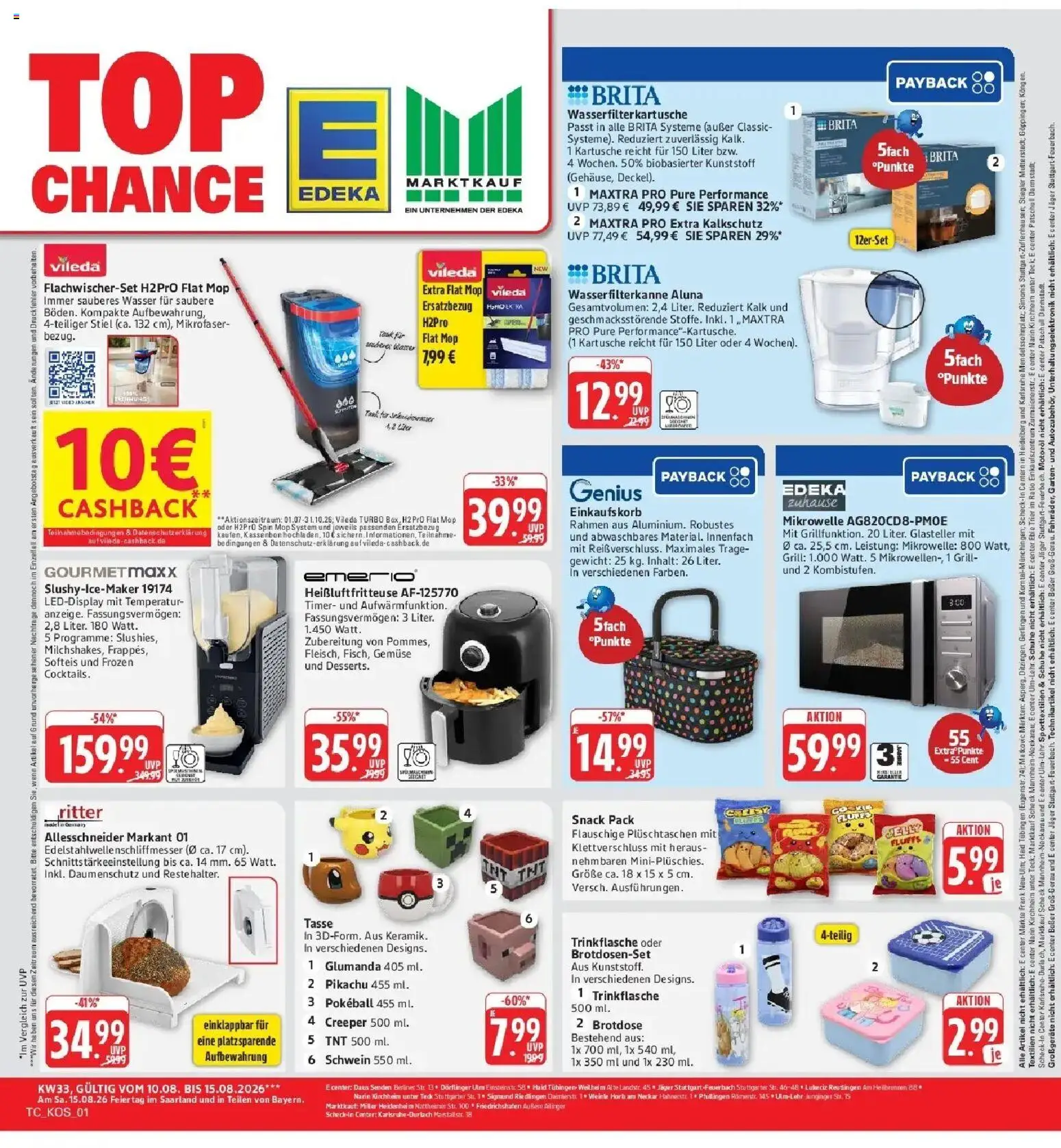 Edeka Prospekt Kirchheim-Teck (ab 10.08.2026) » Angebote Online | Seite: 54 | Produkte: Gewicht, Grill, Wasser, Heißluftfritteuse