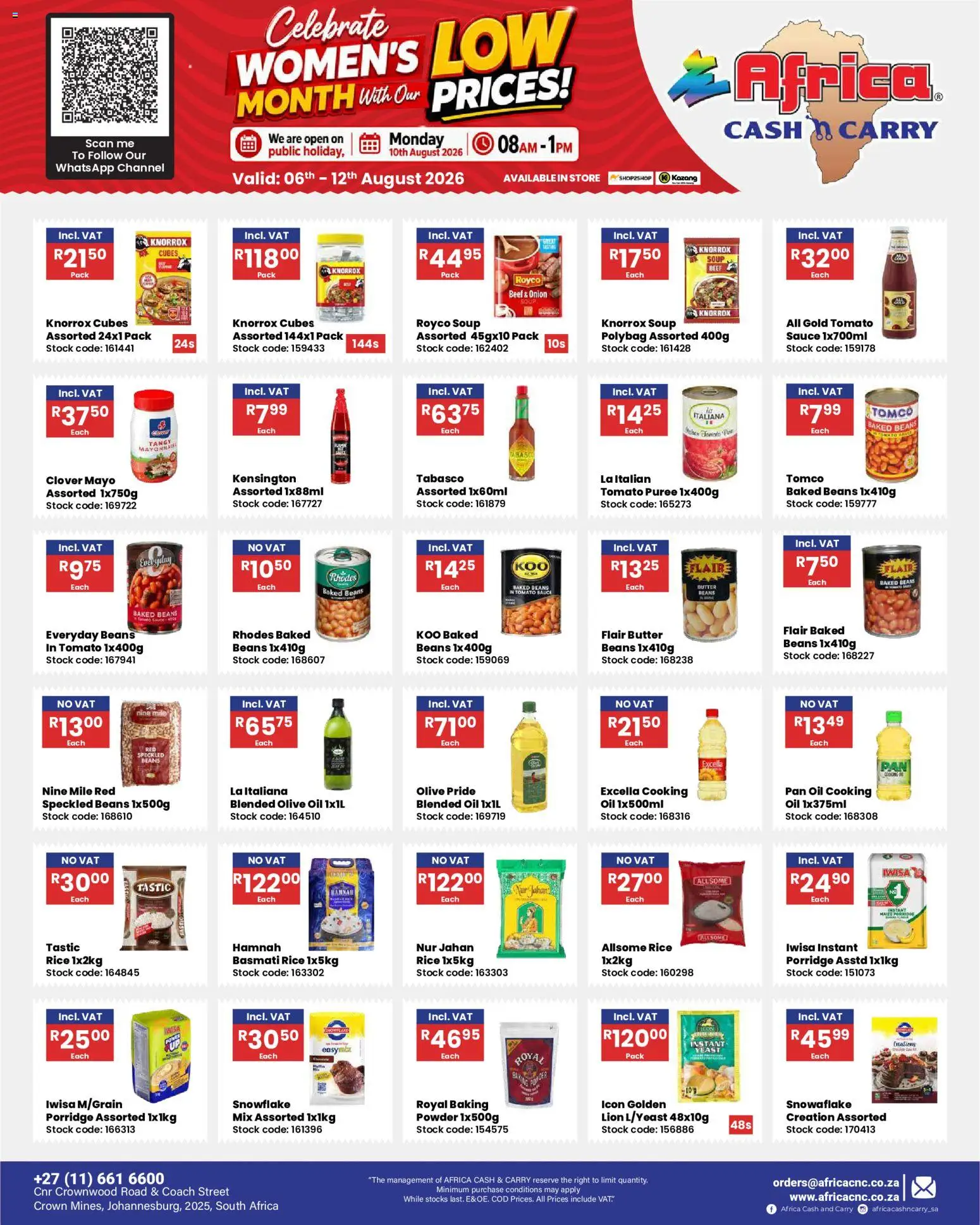 New Africa Cash & Carry catalogue – valid from 06/08/2026 | Page: 29 | Products: Butter, Rice, Mayonnaise, Sauce