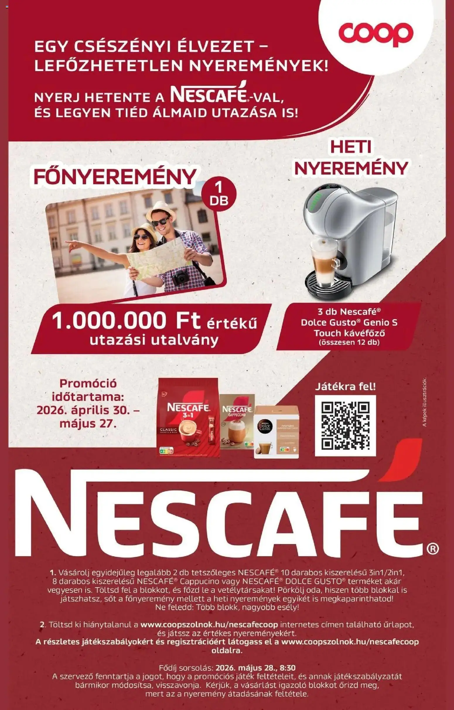 COOP Szolnok akciós ujság - amely érvényes a következő dátumtól: 07.05.2026 | Oldal: 8 | Termékek: Dolce Gusto, Nescafé, Játék, Kávéfőző