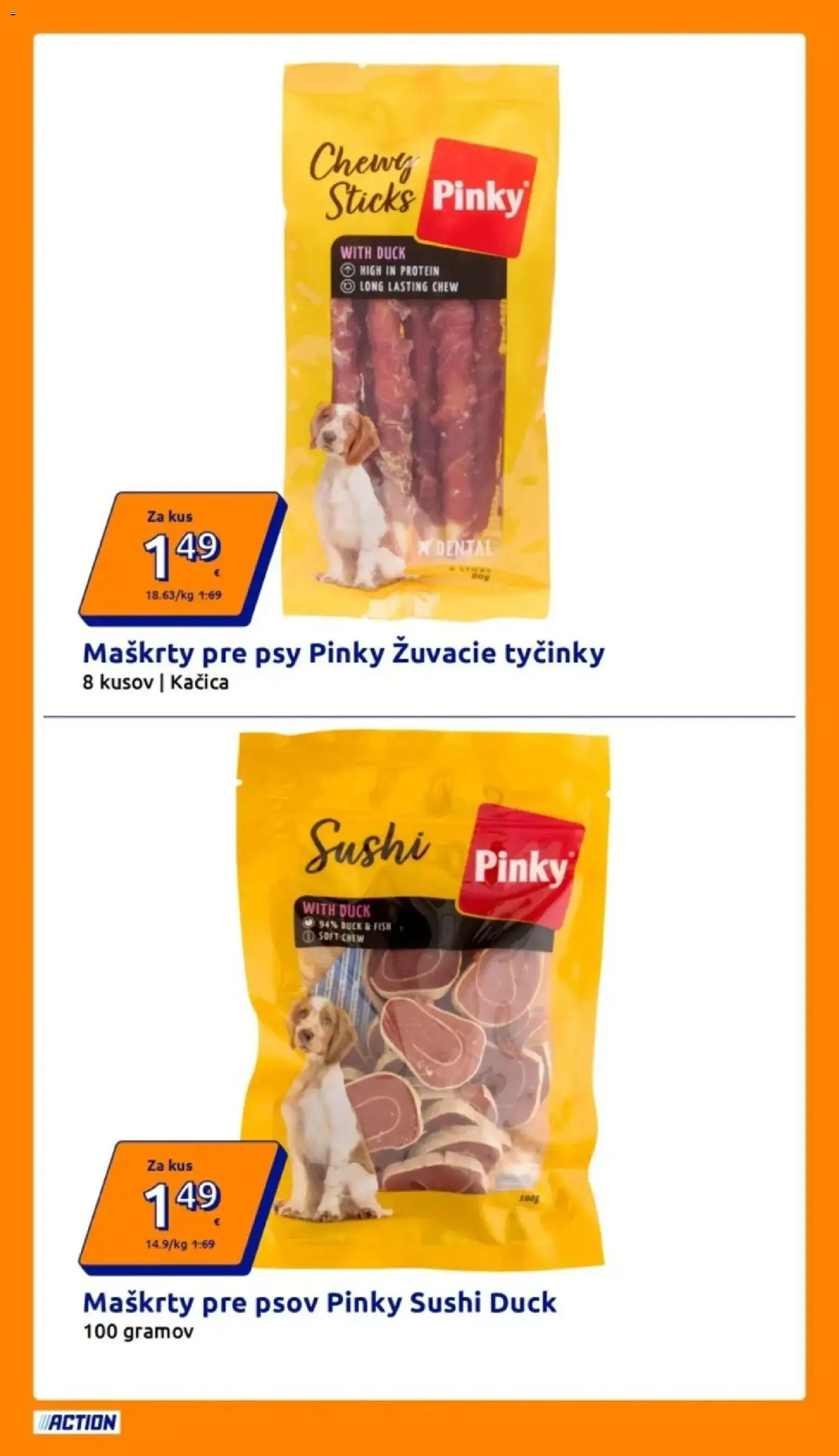 Nové Action akcie – leták je platný od 08.07.2026 | Strana: 2 | Produkty: Protein, Kačica, Sushi