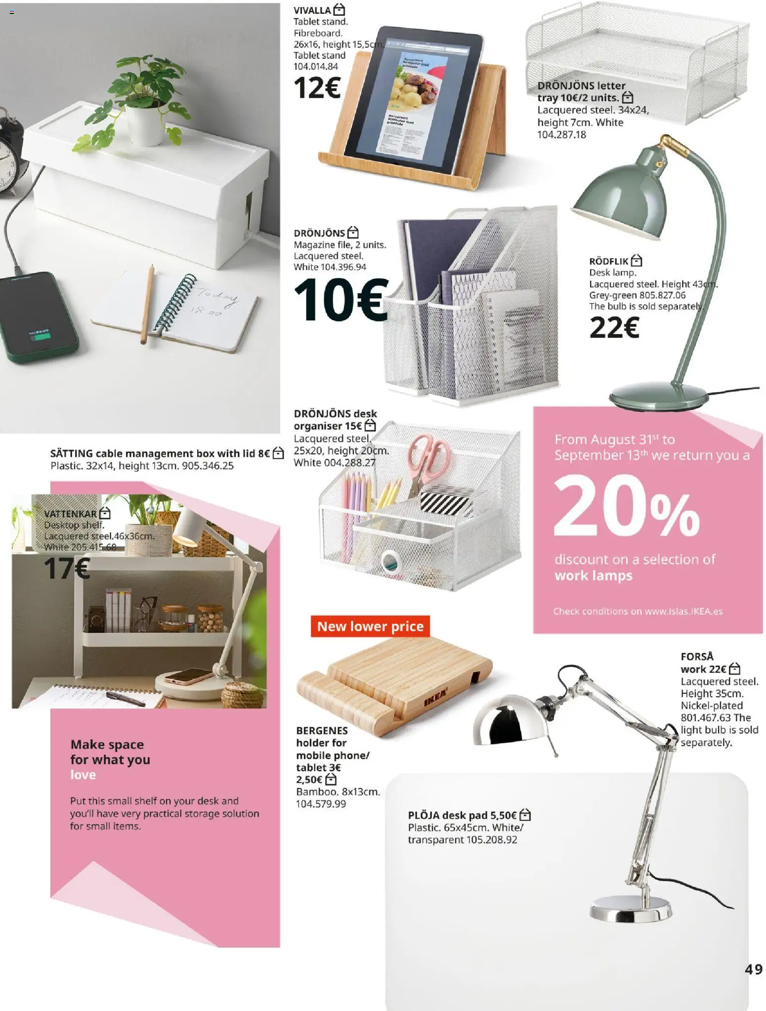 IKEA - Haz espacio para lo que más quieres Versión Inglés │ válido desde el 30/09/2026 | Página: 49 | Productos: Tablet, Cable