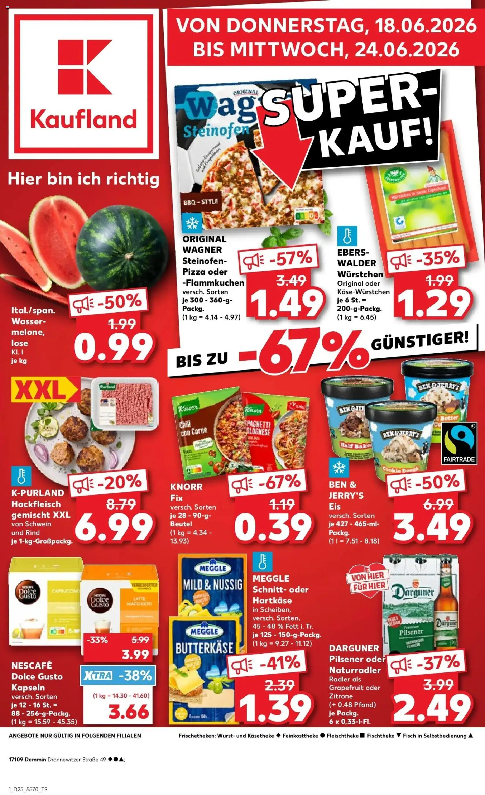 Kaufland Prospekt Demmin – gültig ab 15.06.2026 | Seite: 12 | Produkte: Knorr, Wasser, Wurst, Dolce Gusto kapseln