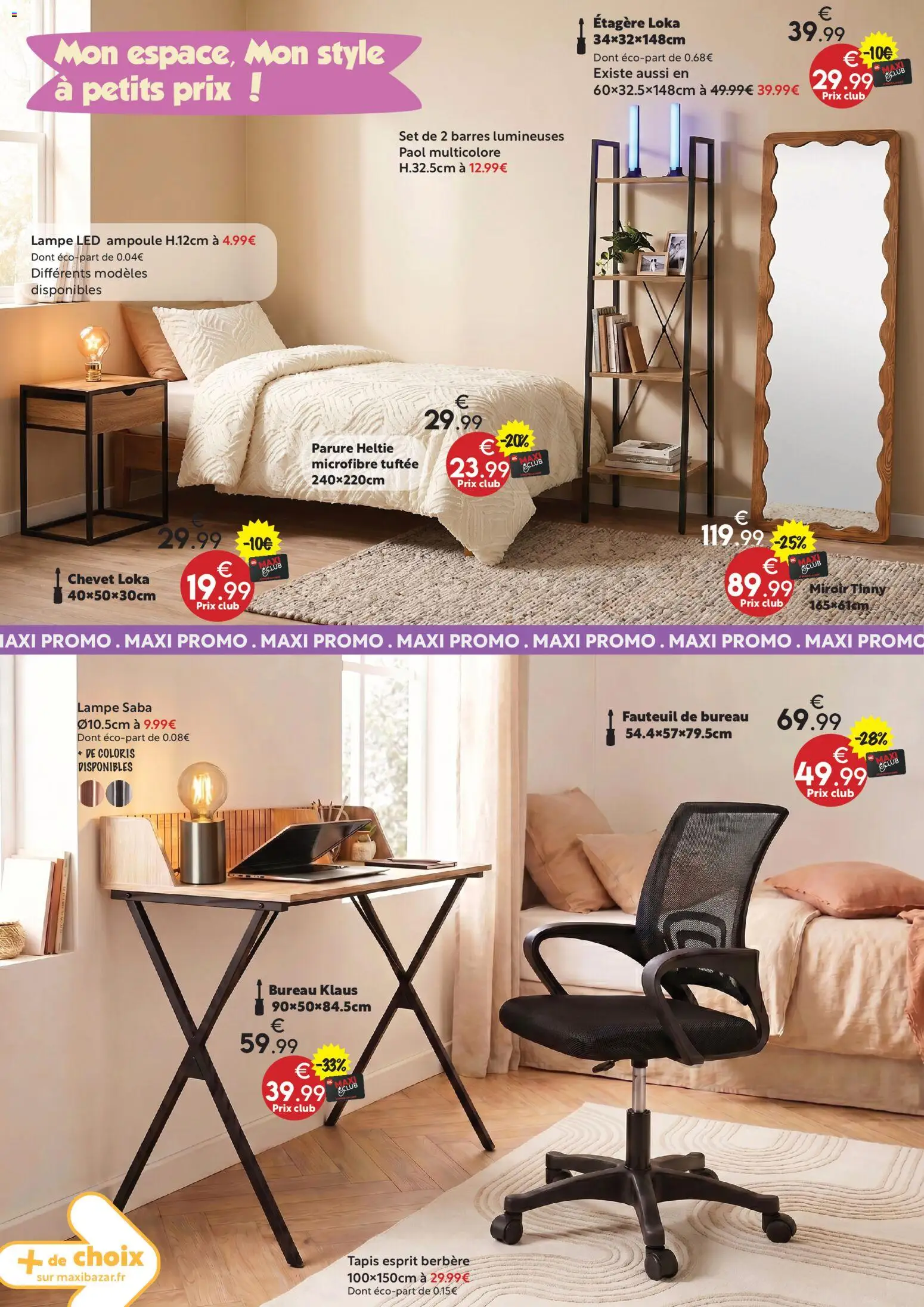 {H1} | Page: 10 | Produits: Bureau, lampe LED, Tapis, Lampe