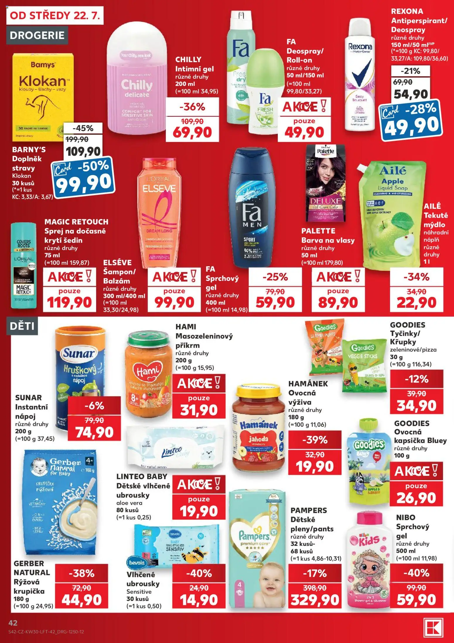 Kaufland leták od 22.07.2026 | Strana: 42 | Produkty: Křupky, Drogerie, Šampon, Hami